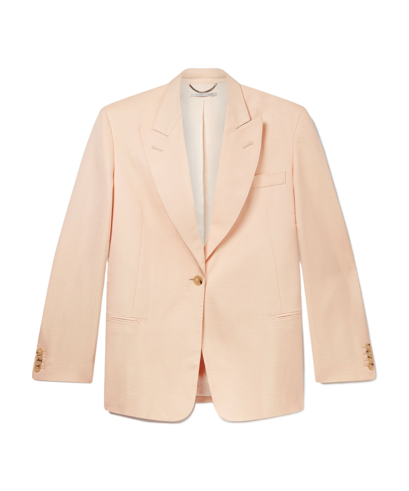Stella Mccartney Peak-lapels Single-breasted Tailored Blazer In Nude