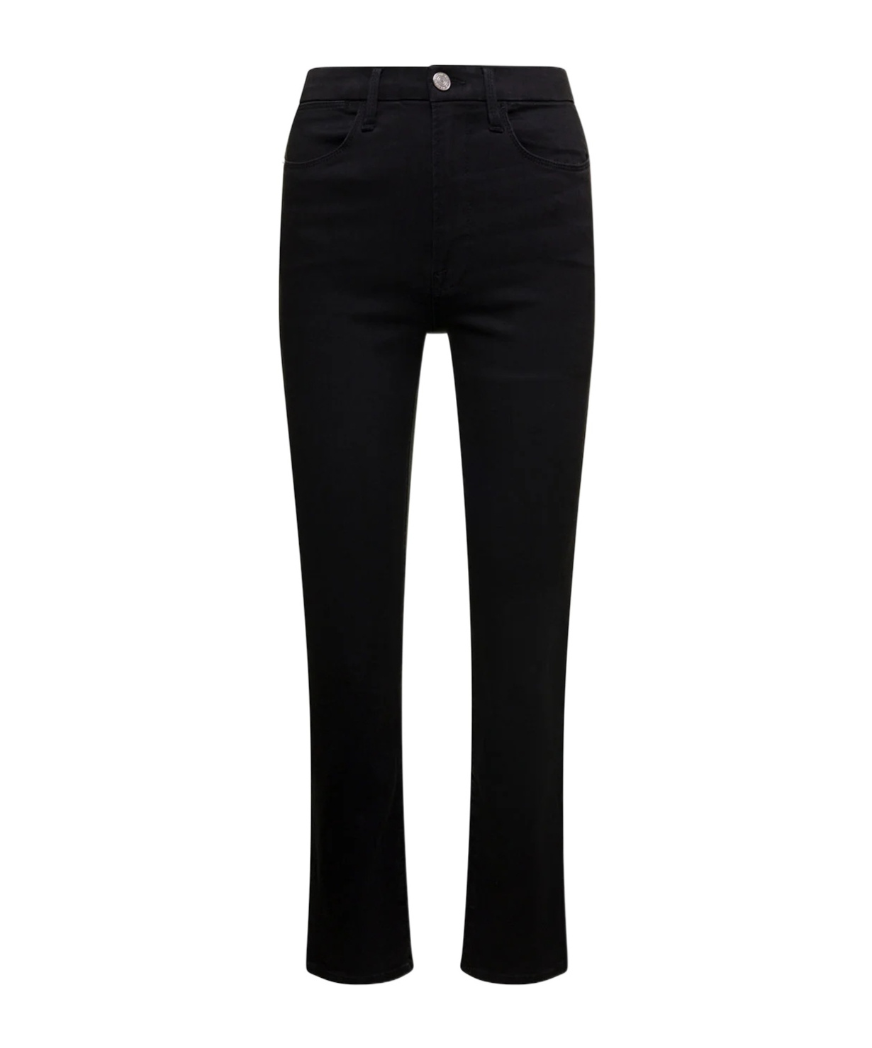 Frame High Waist Straight Jeans In Black