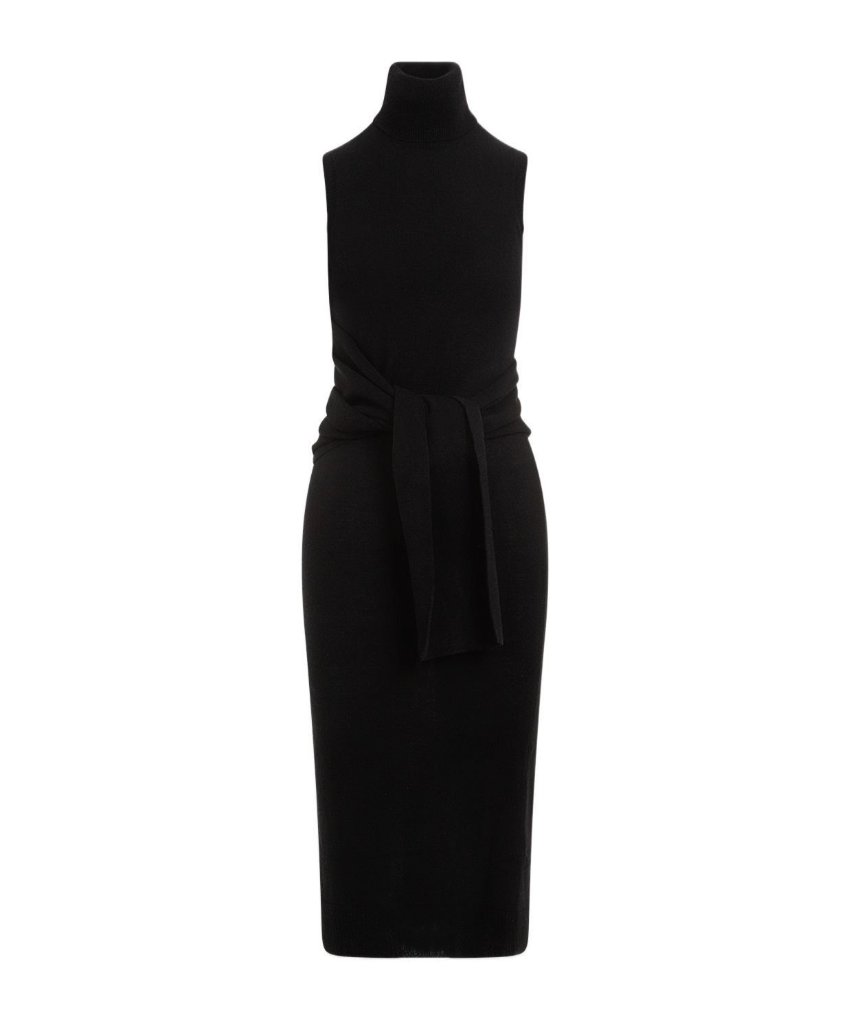 Mm6 Maison Margiela Mm6 By Maison Margiela Black Wool Midi Dress In Black
