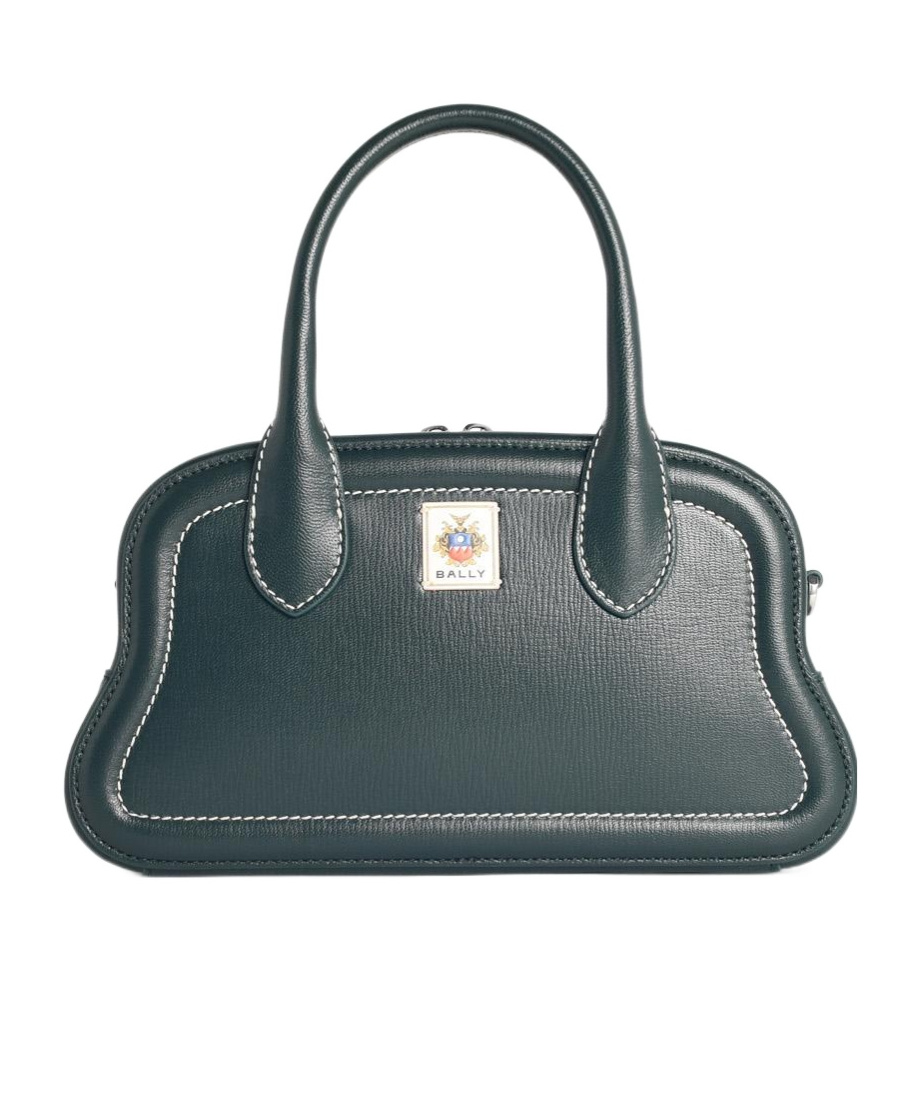 Bally Garnet Leather Shoulder Bag With Top Handles In Green