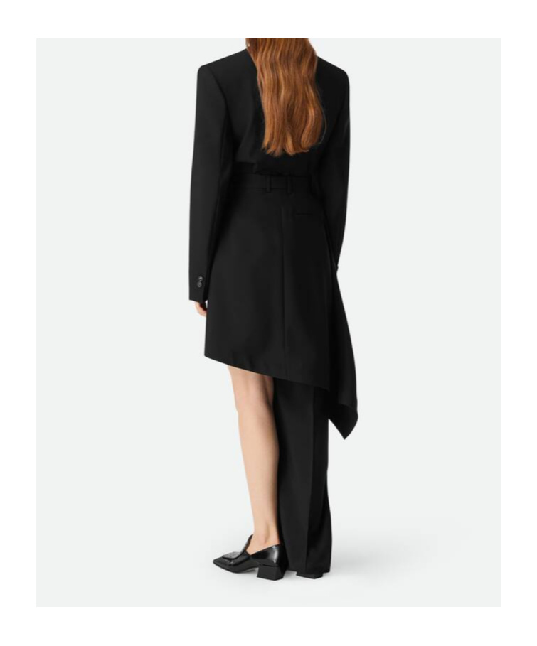 Bottega Veneta Long Sleeve Wool Culottes In Black