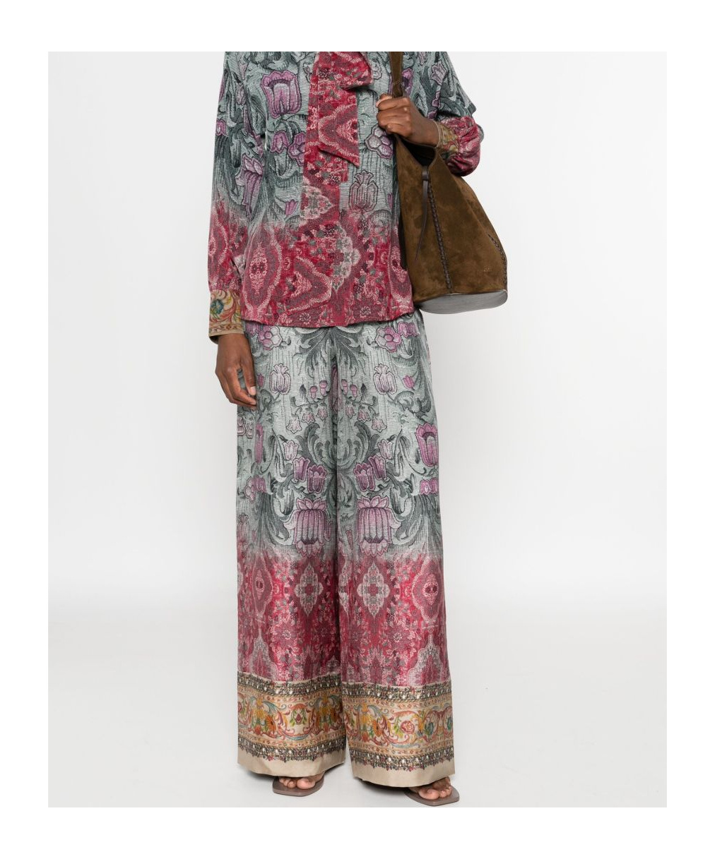 Pierre-louis Mascia Pierre Louis Mascia Printed Silk Trousers In Multi