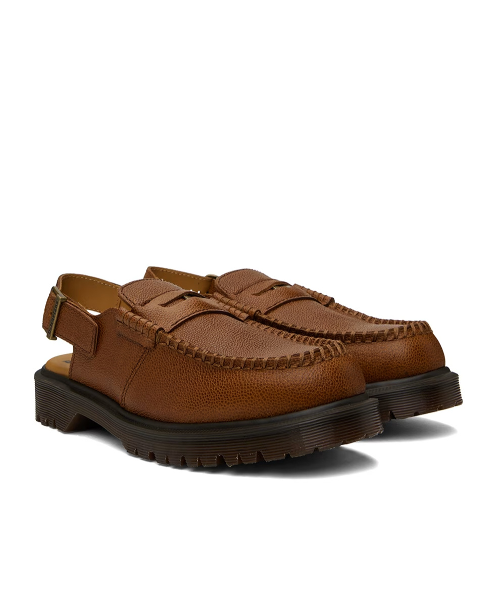 Dr. Martens' Penton Slingback Pin-button Flat Sandals In Brown