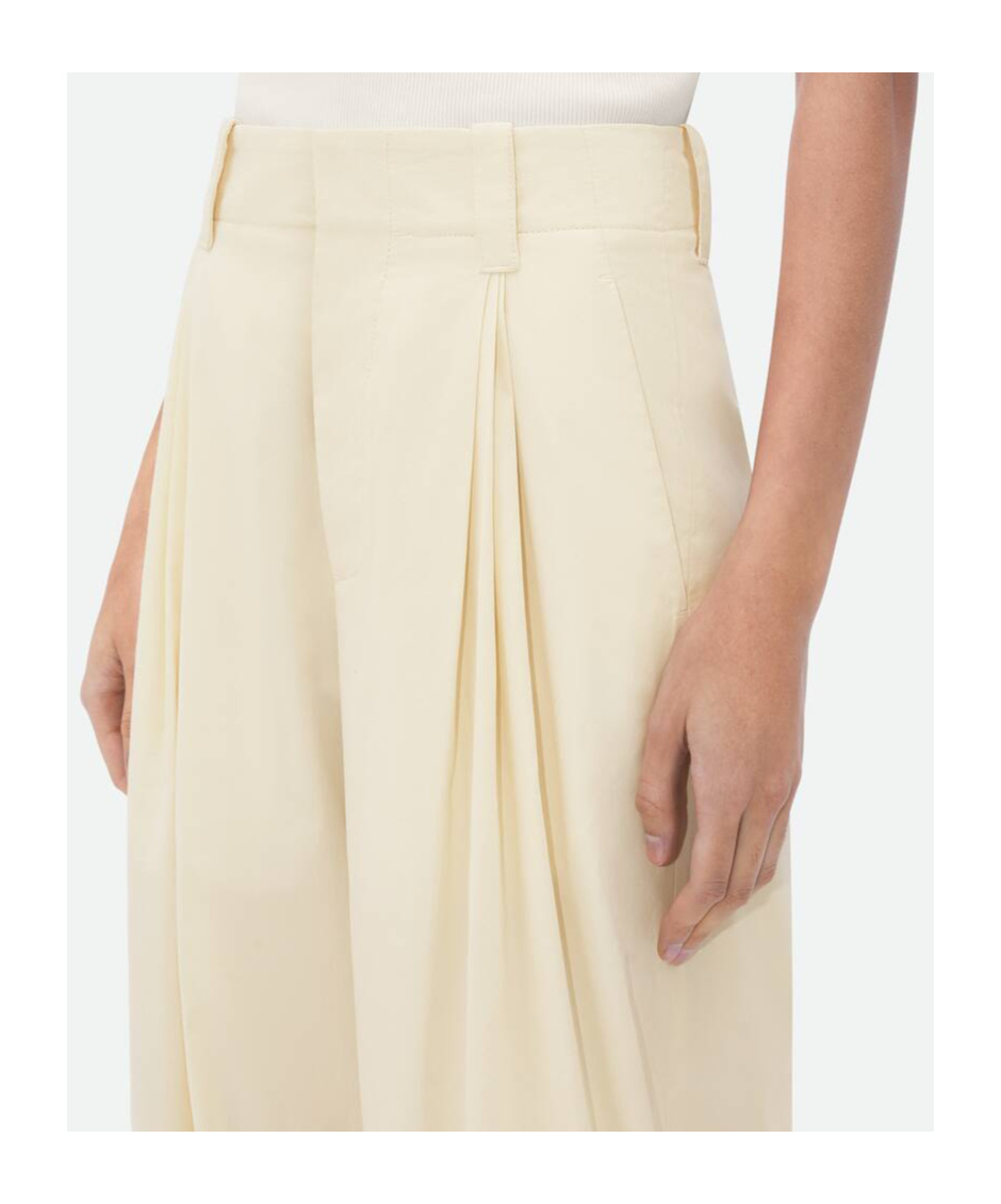 Bottega Veneta Cotton Silk Trousers In White