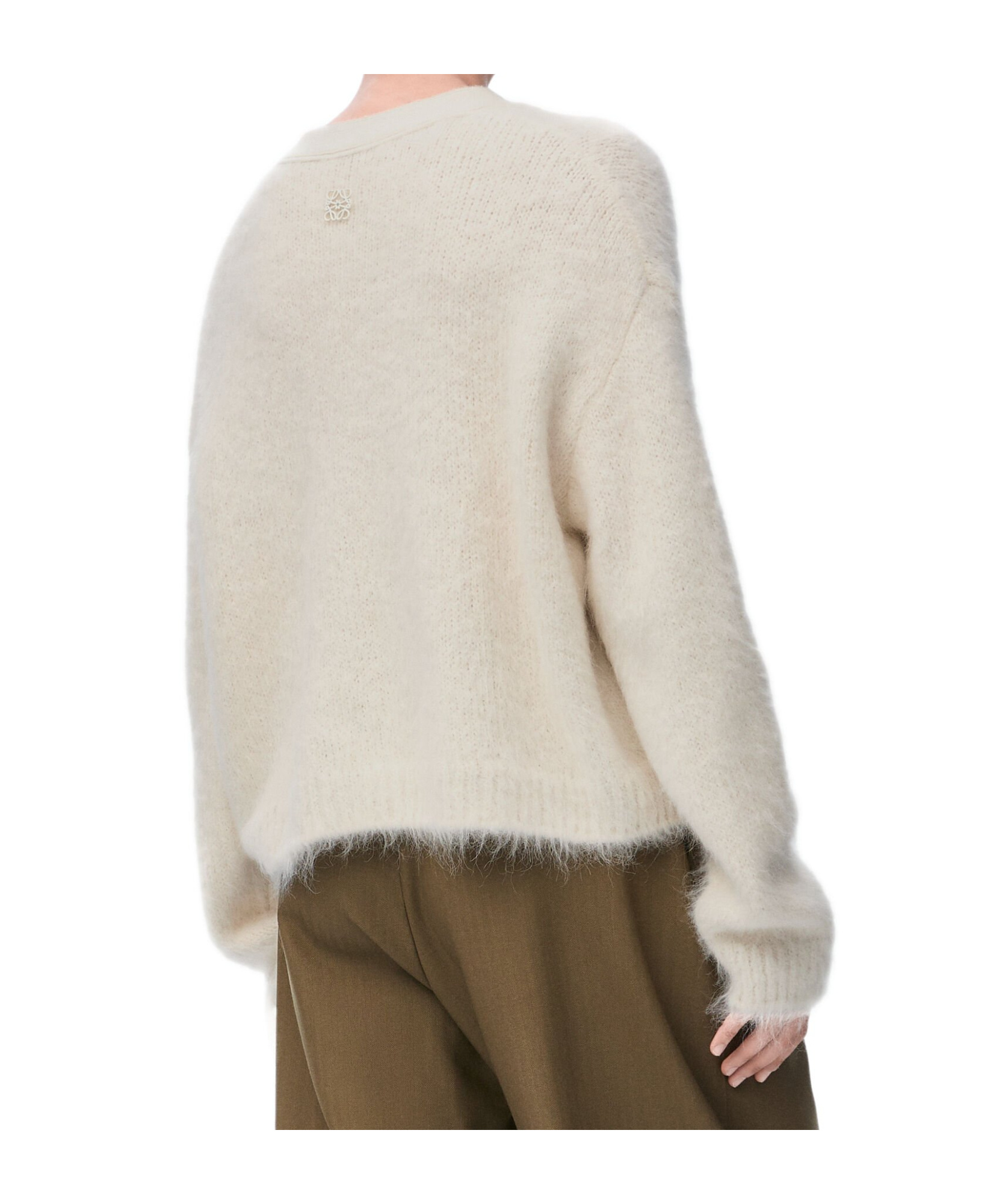 Shop Loewe Cardigan In Alpaca And Wool Blend In White