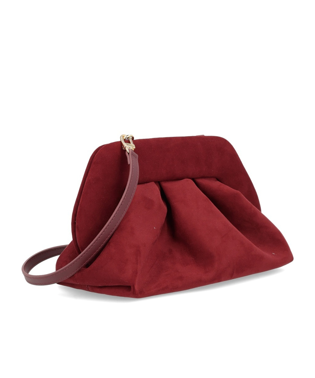 Themoirè Pleated Clutch Bag In Red
