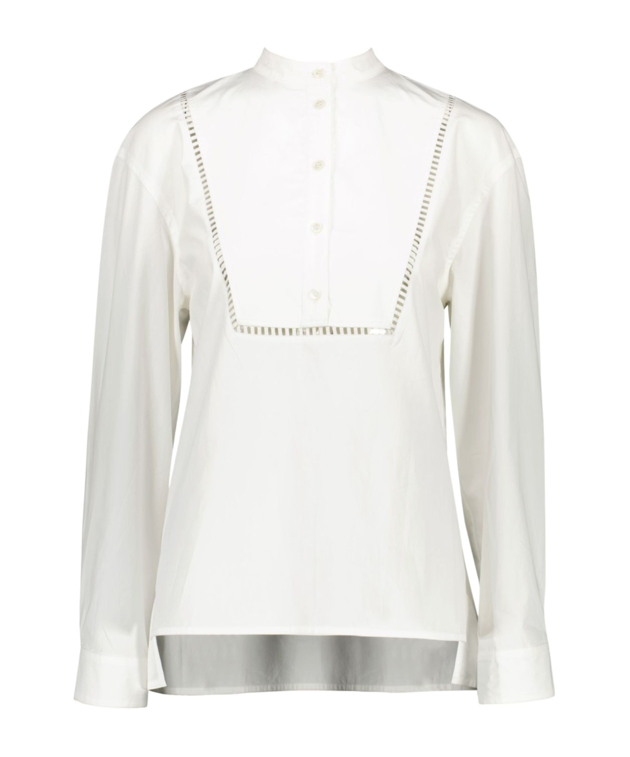 Shop Yves Salomon Poplin Blouse In White