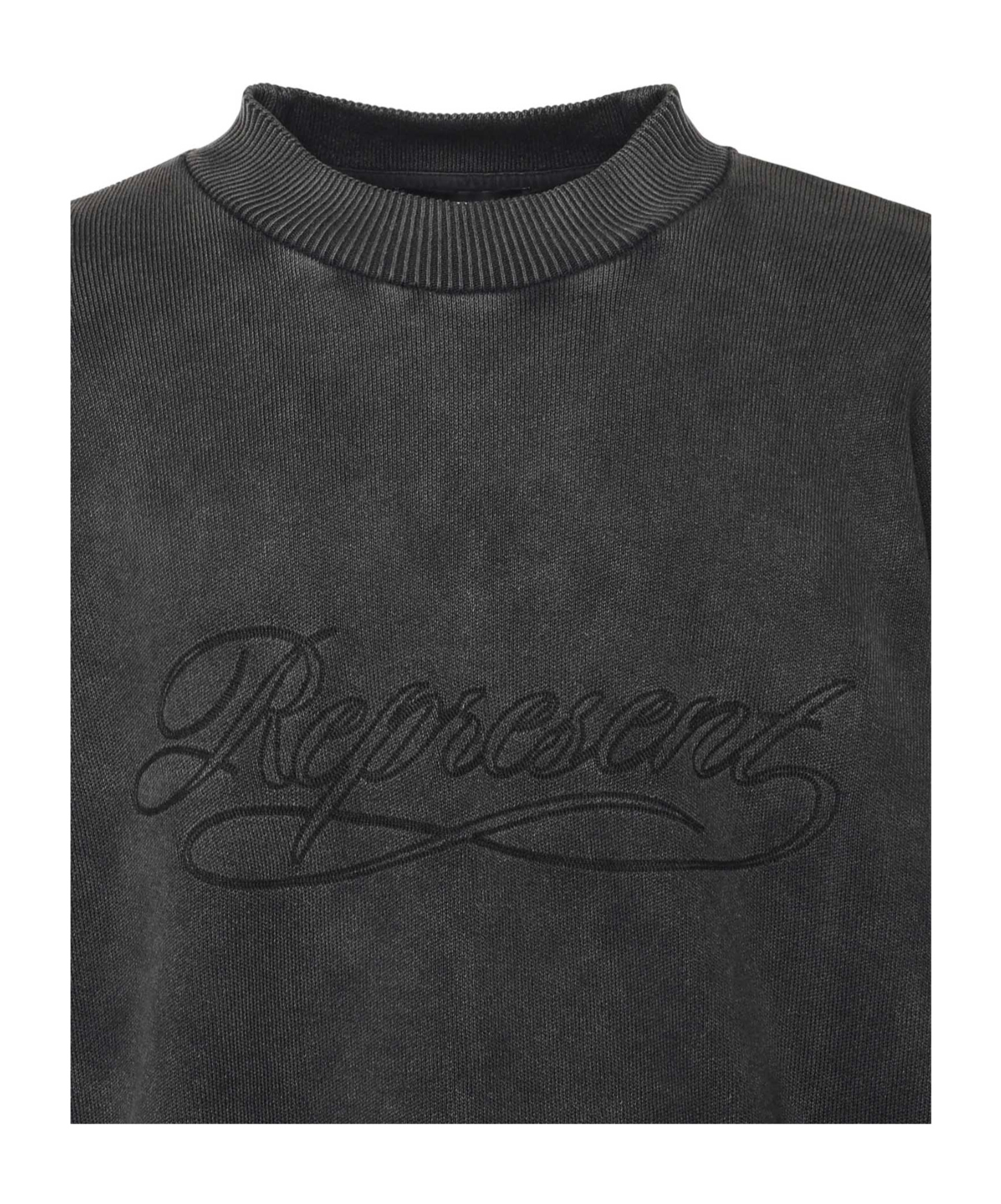 Represent Logo-embroidered Crew-neck Sweatshirt In Gray