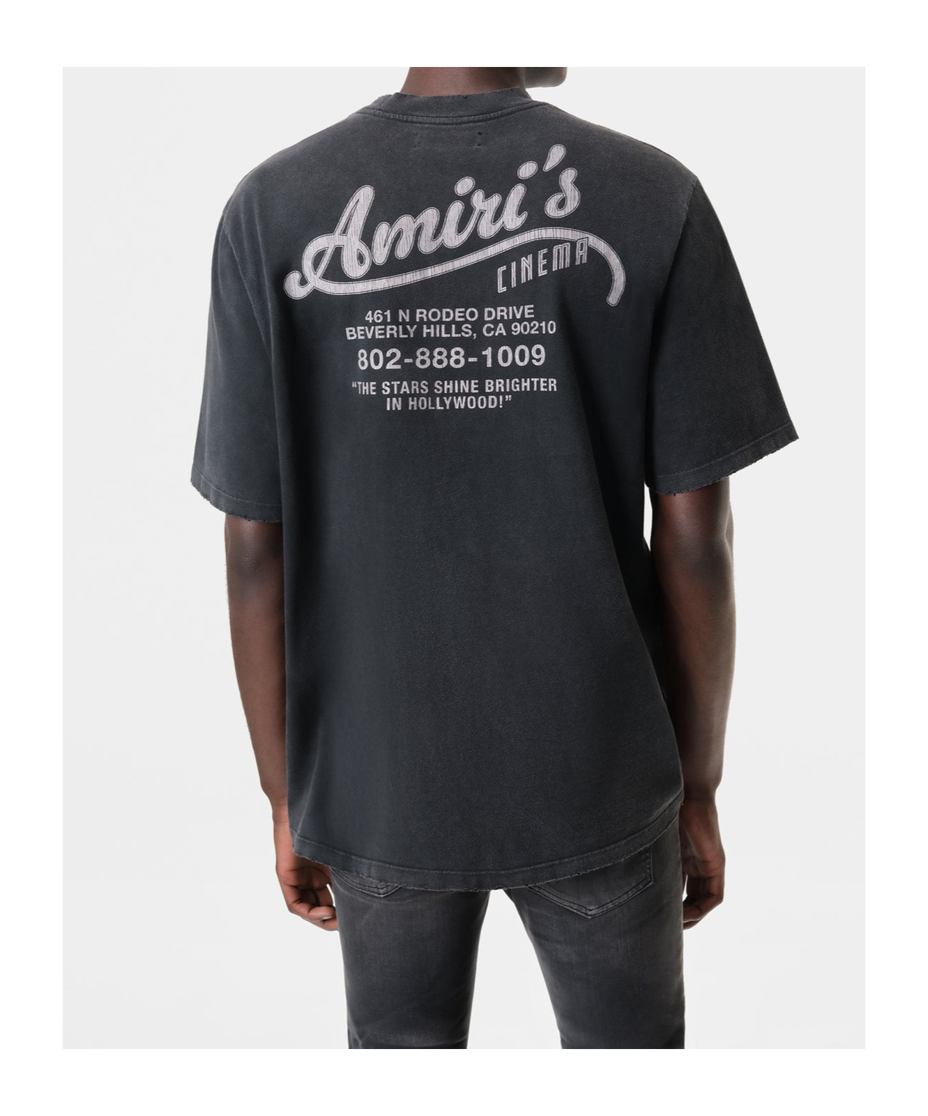 Amiri Cinema Distressed Cotton Graphic T-shirt In Black