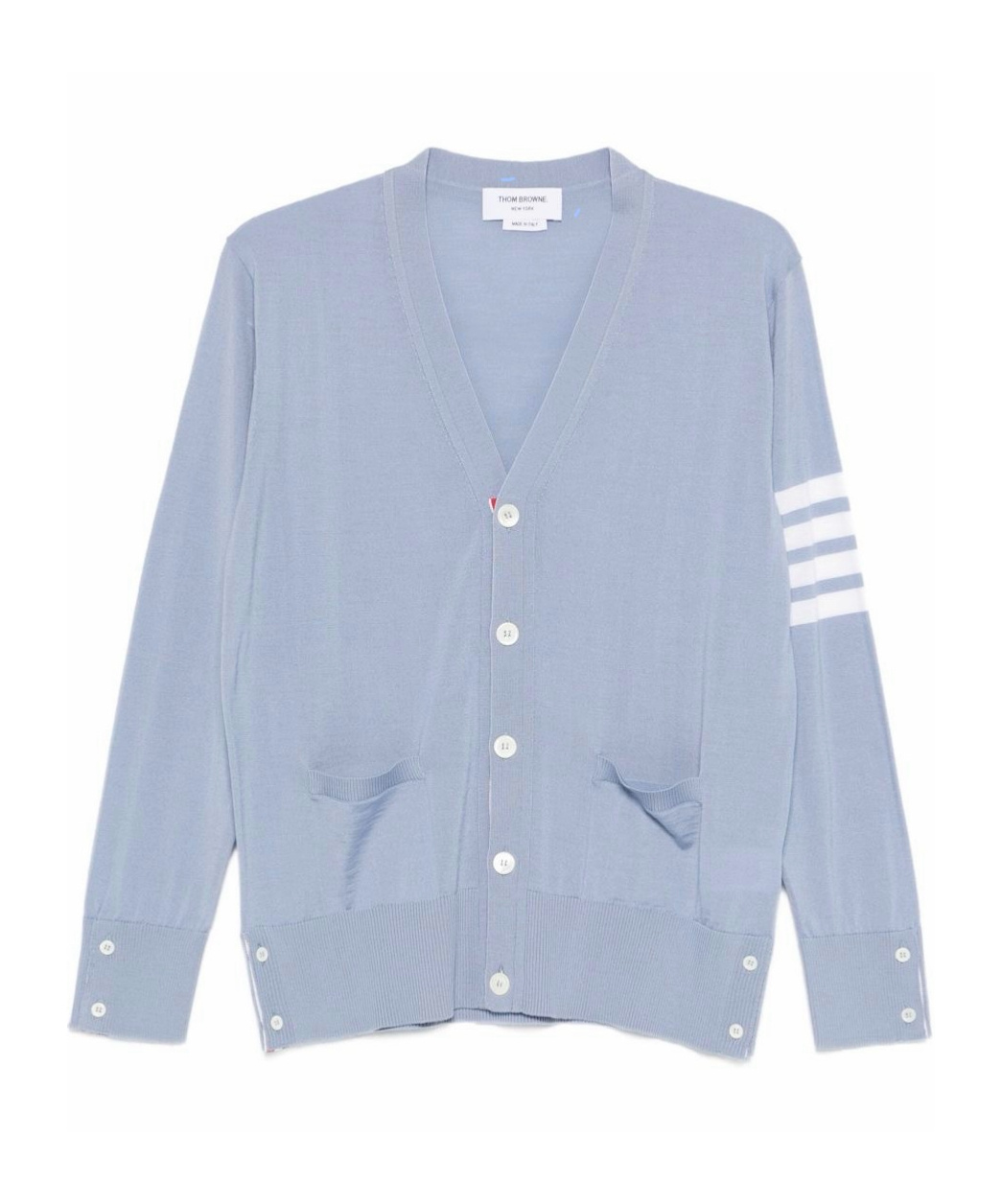 Thom Browne 4-bar Virgin Wool Cardigan In Blue