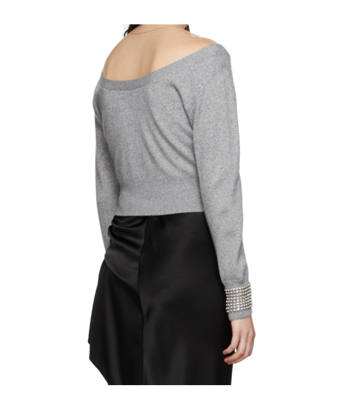 Alexander Wang Button Knitted Cardigan In Gray
