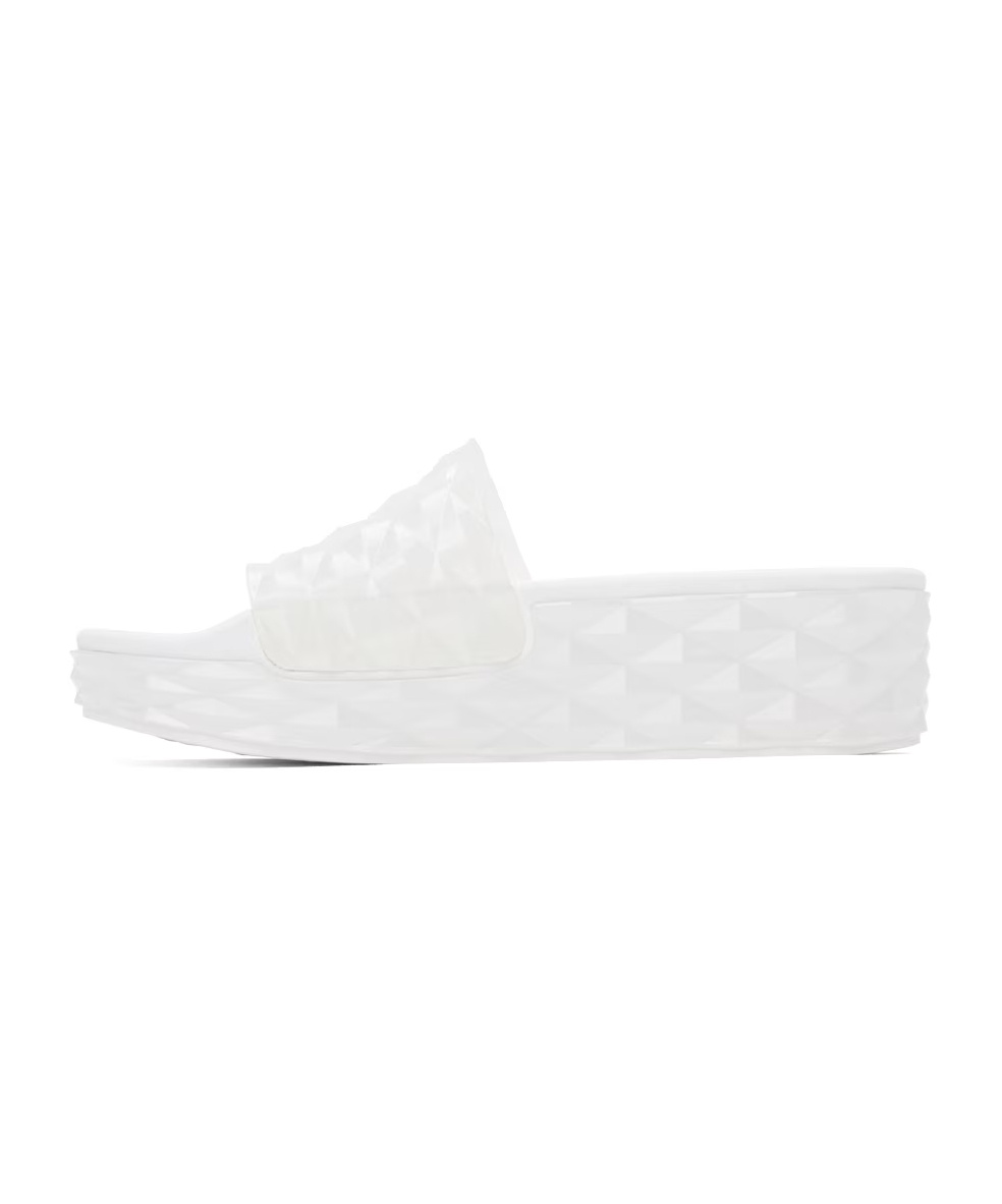 Jimmy Choo Transparent Diamond Slides In White