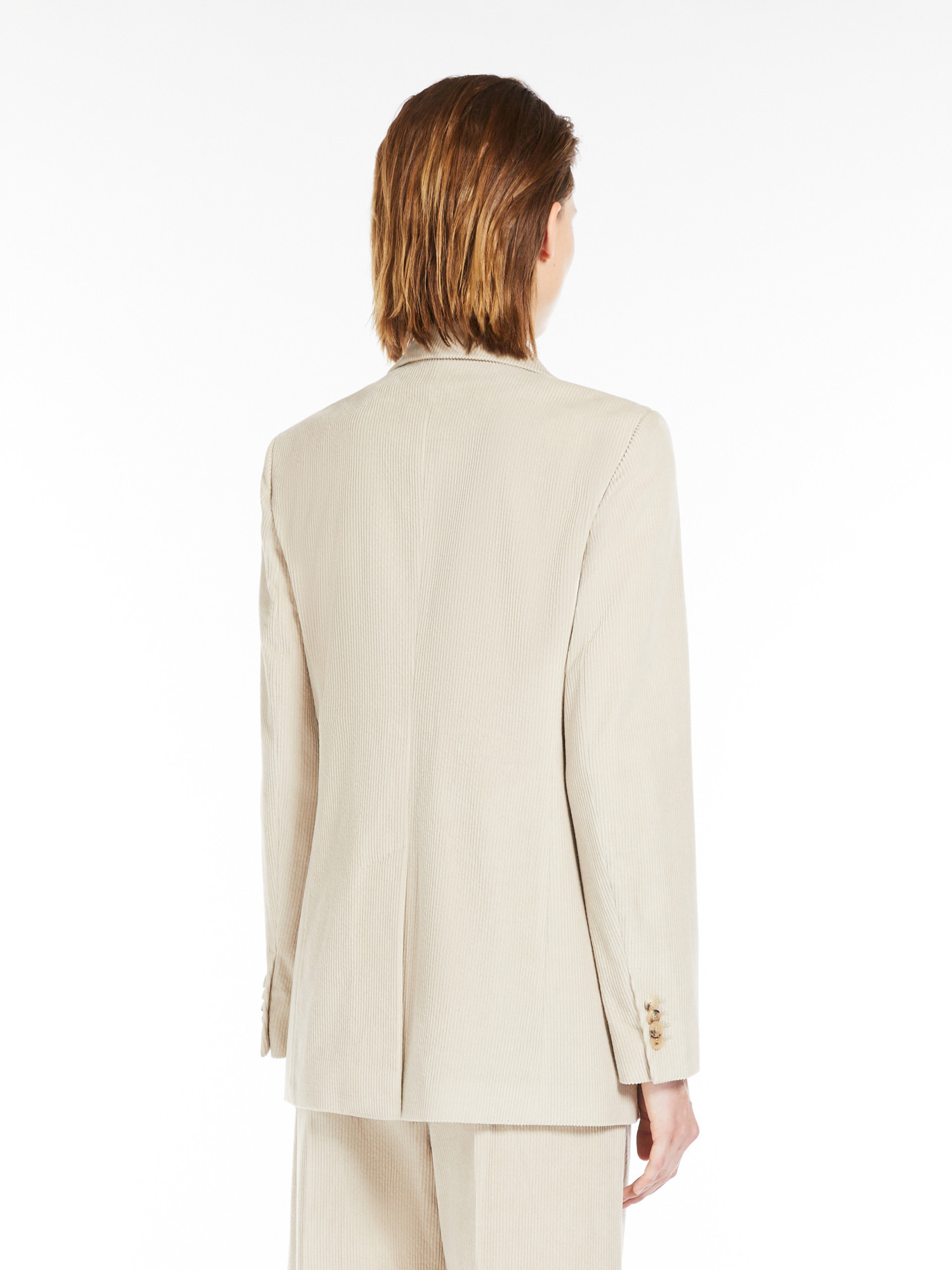 Max Mara Corduroy Single-breasted Cashmere Blazer In White