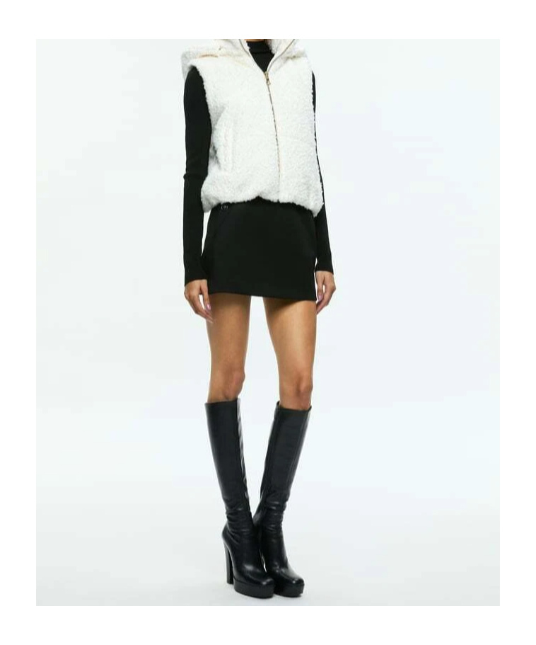 Alice And Olivia Robena Teddy Bear Vest In Off-white