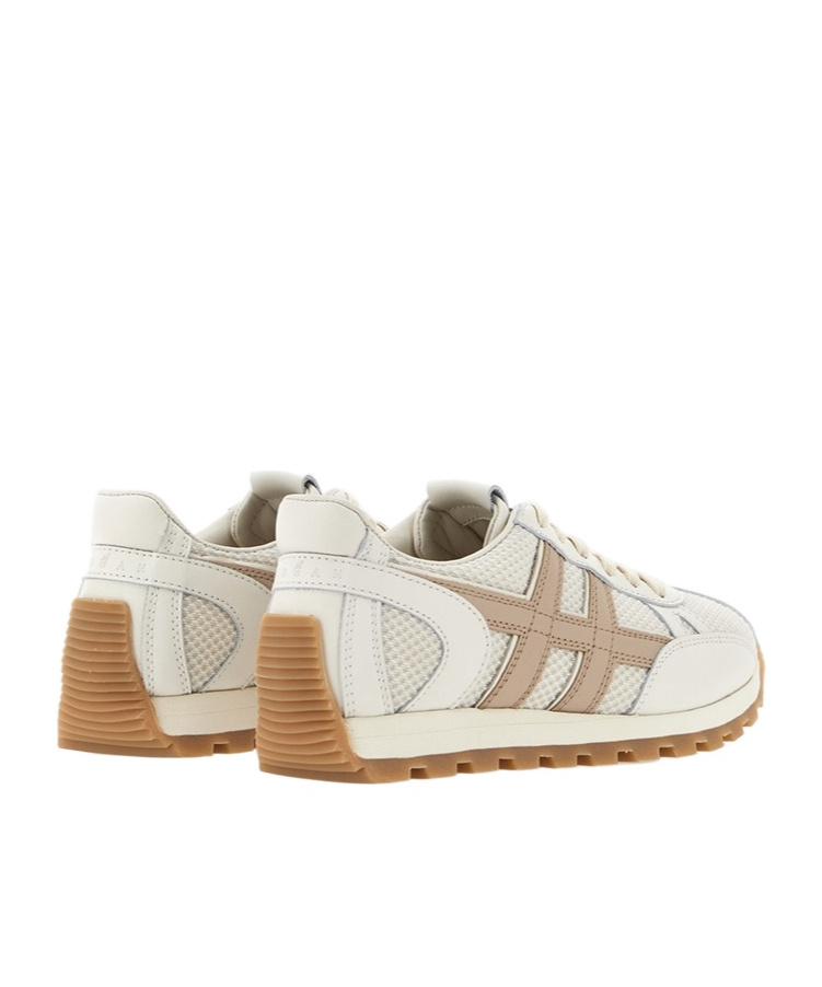 Hogan 86er Leather And Technical Fabric Sneakers In White