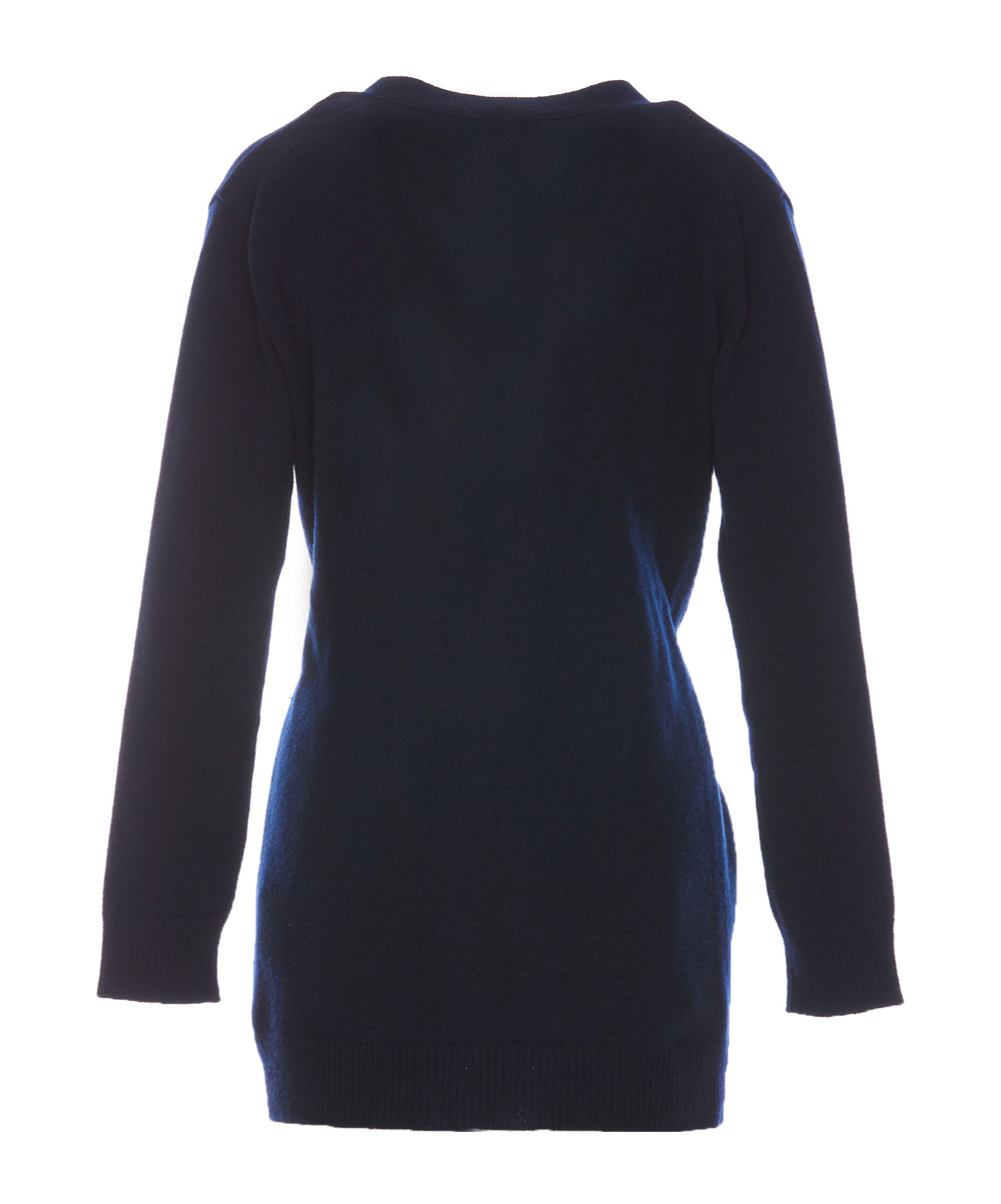 Valentino Knitwear With Belted Waist And V-neck In Black