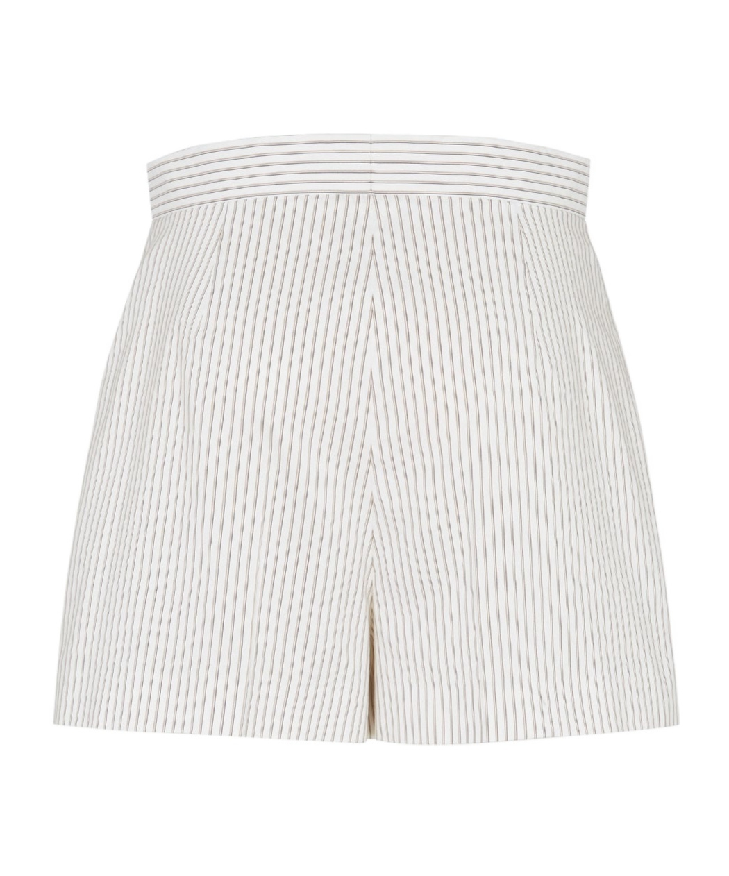 Fendi White Striped Cotton And Silk Shorts In White