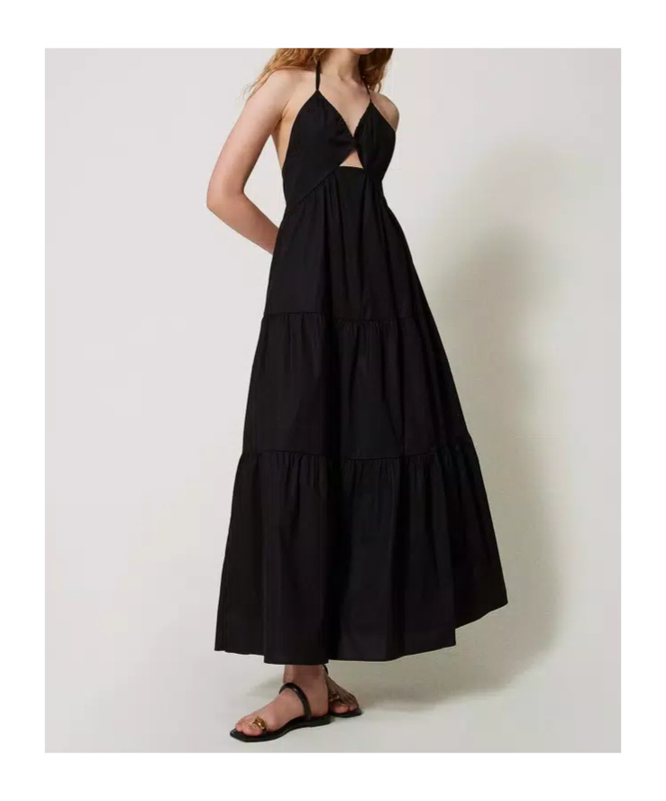 Twinset Tie-fastening Cut-out Maxi Dress