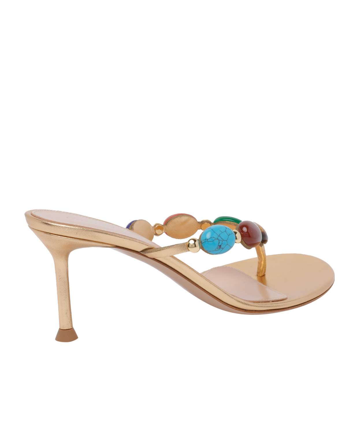 Gianvito Rossi Shanti Thong 70mm Leather Sandals In Multi