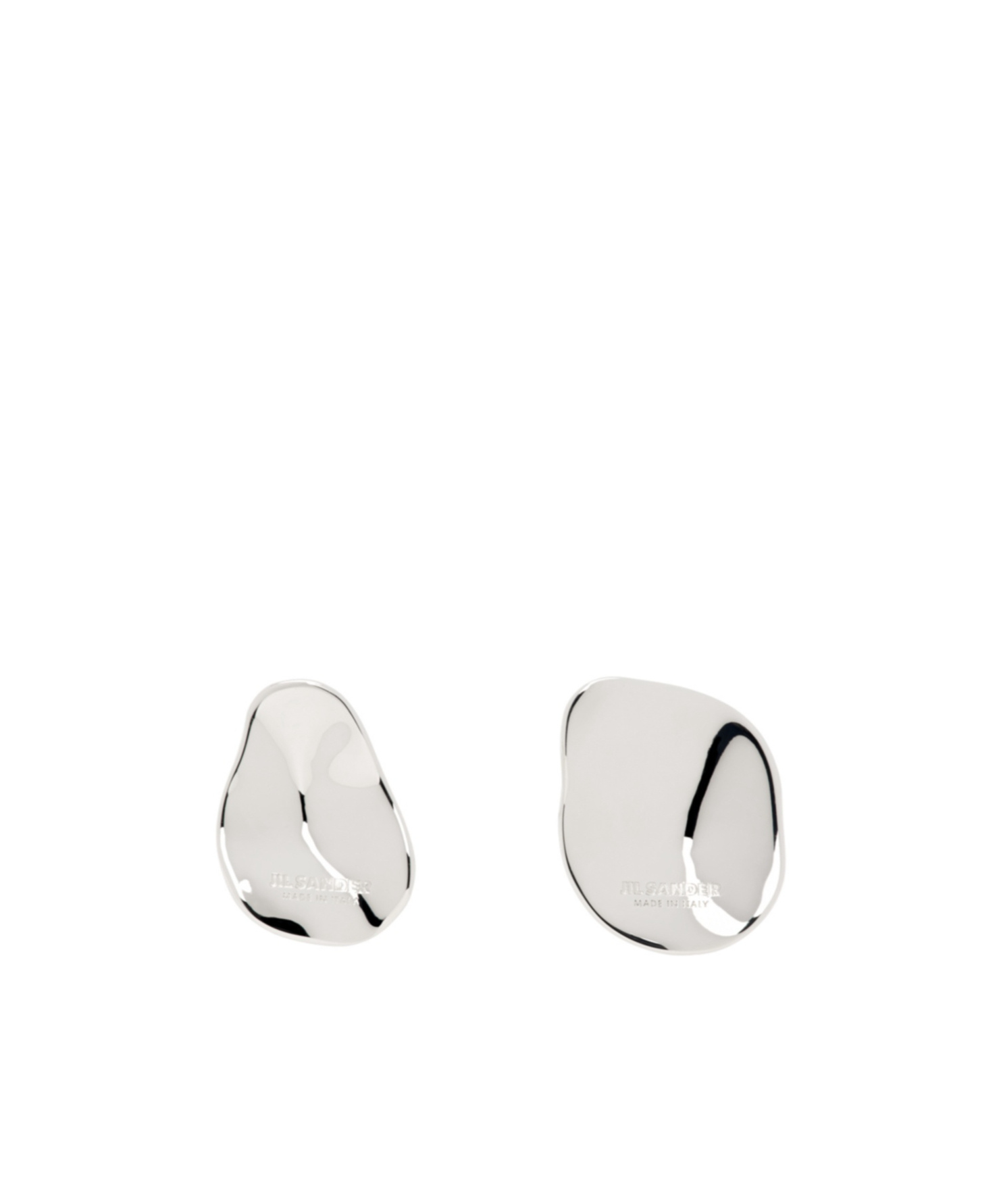 Jil Sander Logo Earrings In White