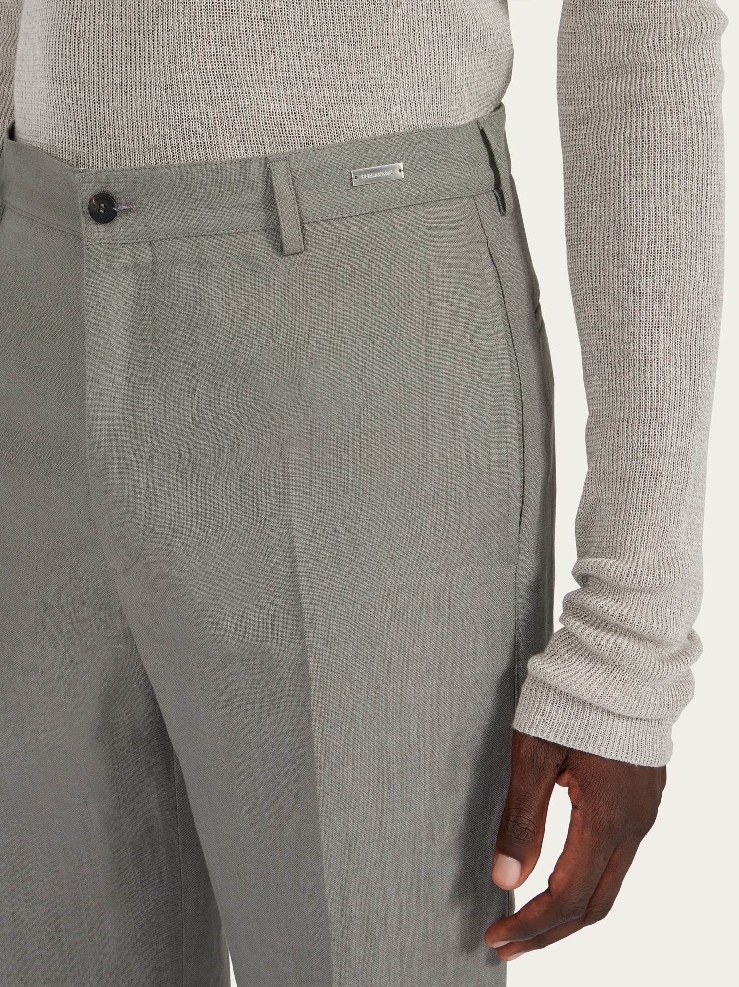 Ferragamo Straight-leg Tailored Trousers In Gray