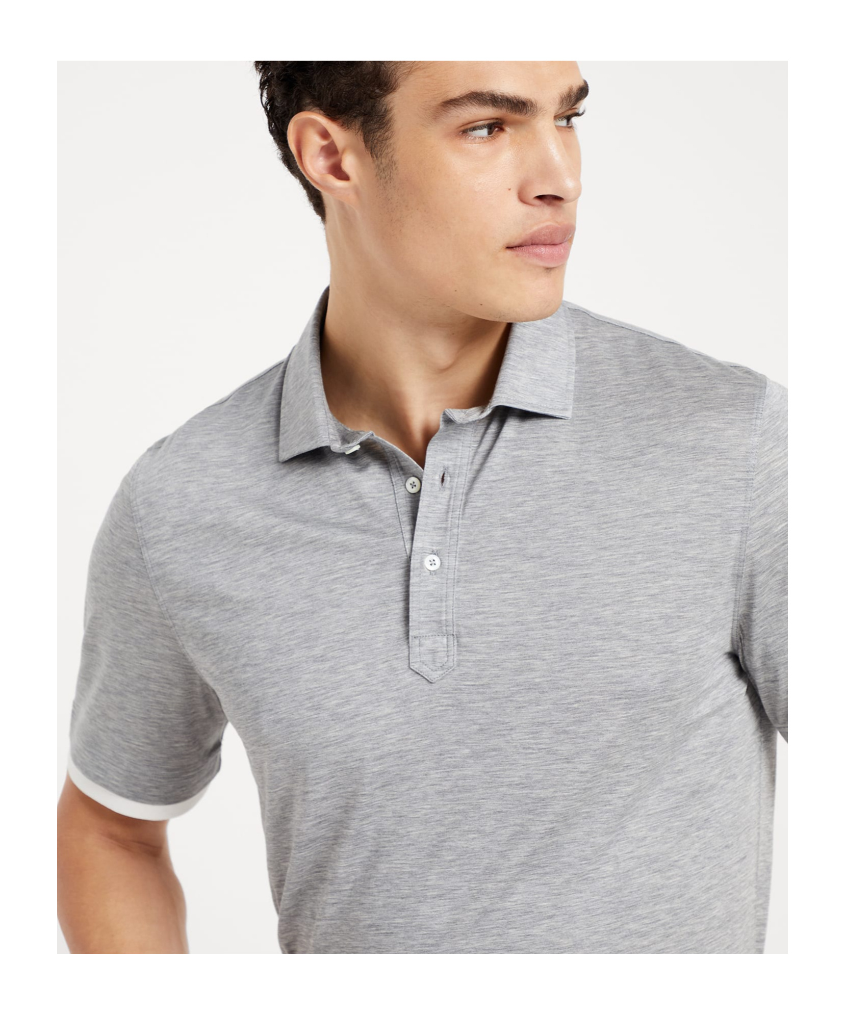 Brunello Cucinelli Layered Short-sleeved Polo Shirt In White
