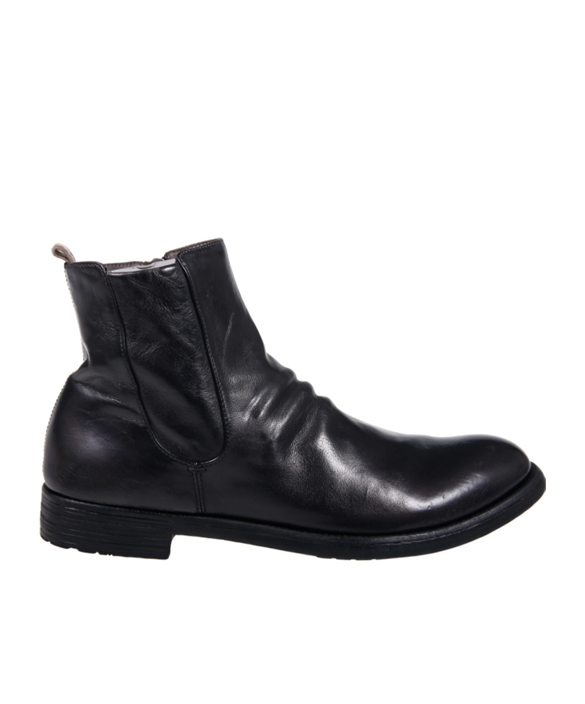 Officine Creative Round Toe Ankle Boots In Black