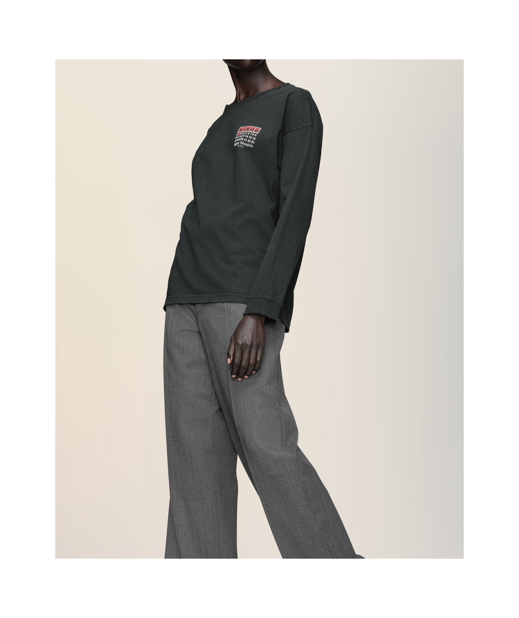 Maison Margiela Bingo T-shirt Woman Carbon In Black