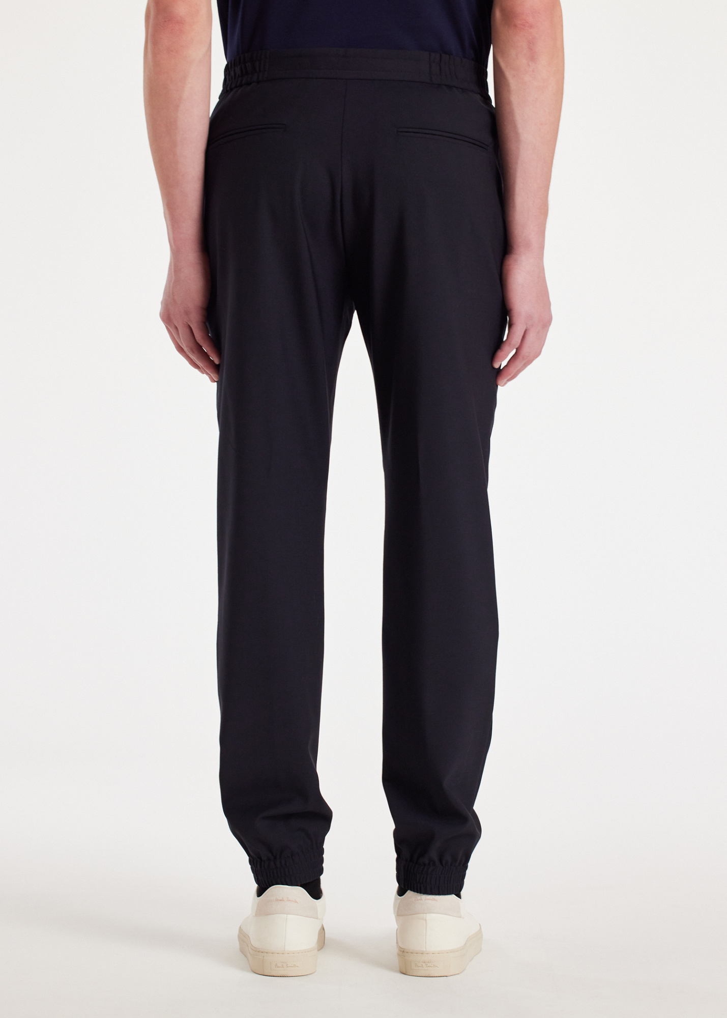 PAUL SMITH ELASTICATED-WAIST TAPERED TROUSERS