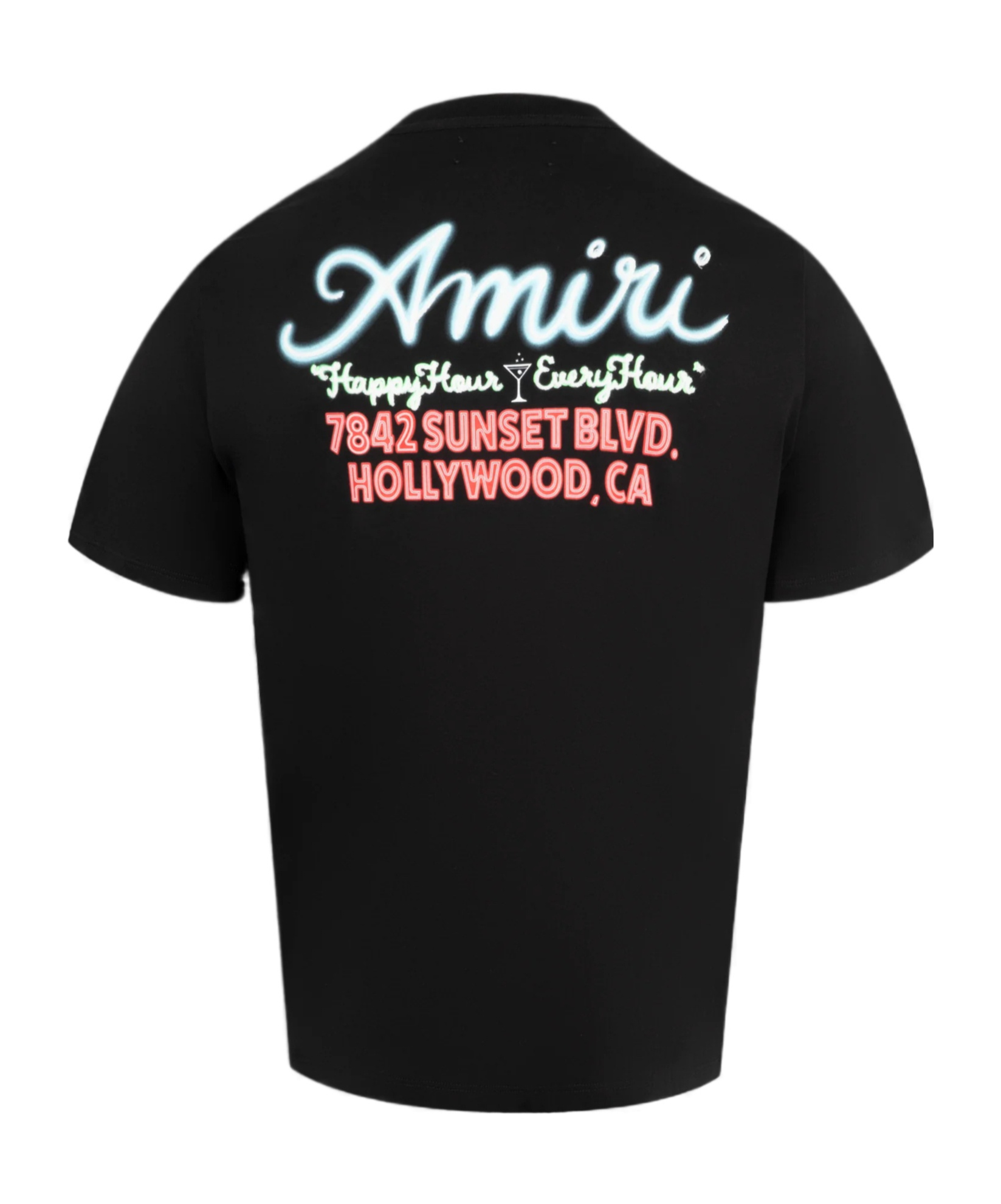 Amiri Mens Neon Lights Graphic-print Cotton T-shirt Black Xl In Black