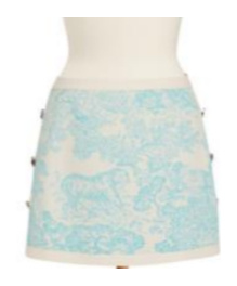 Dior Iviera Straight Miniskirt In Blue