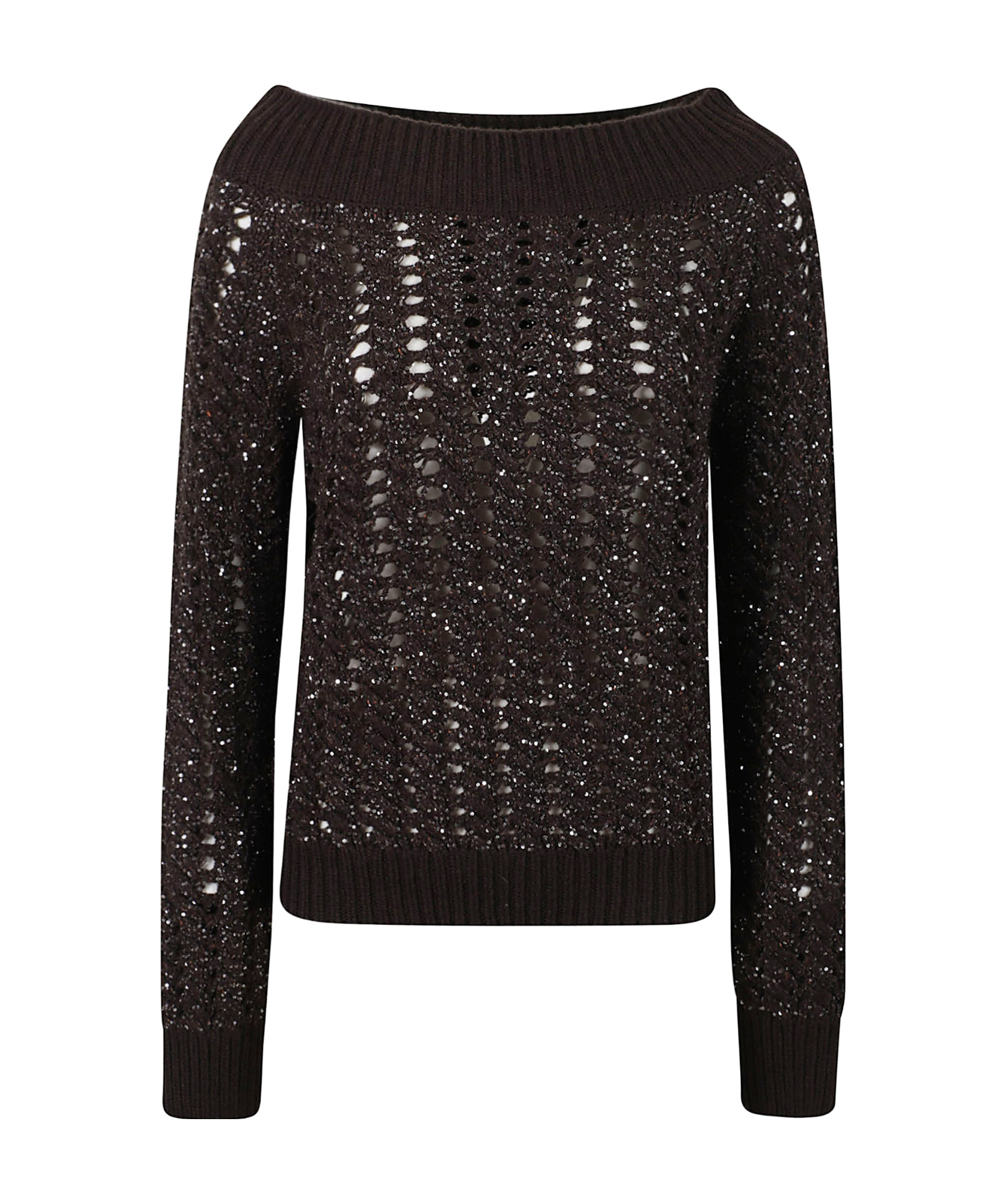 D Exterior Sequin-embellishment Sweater In Black