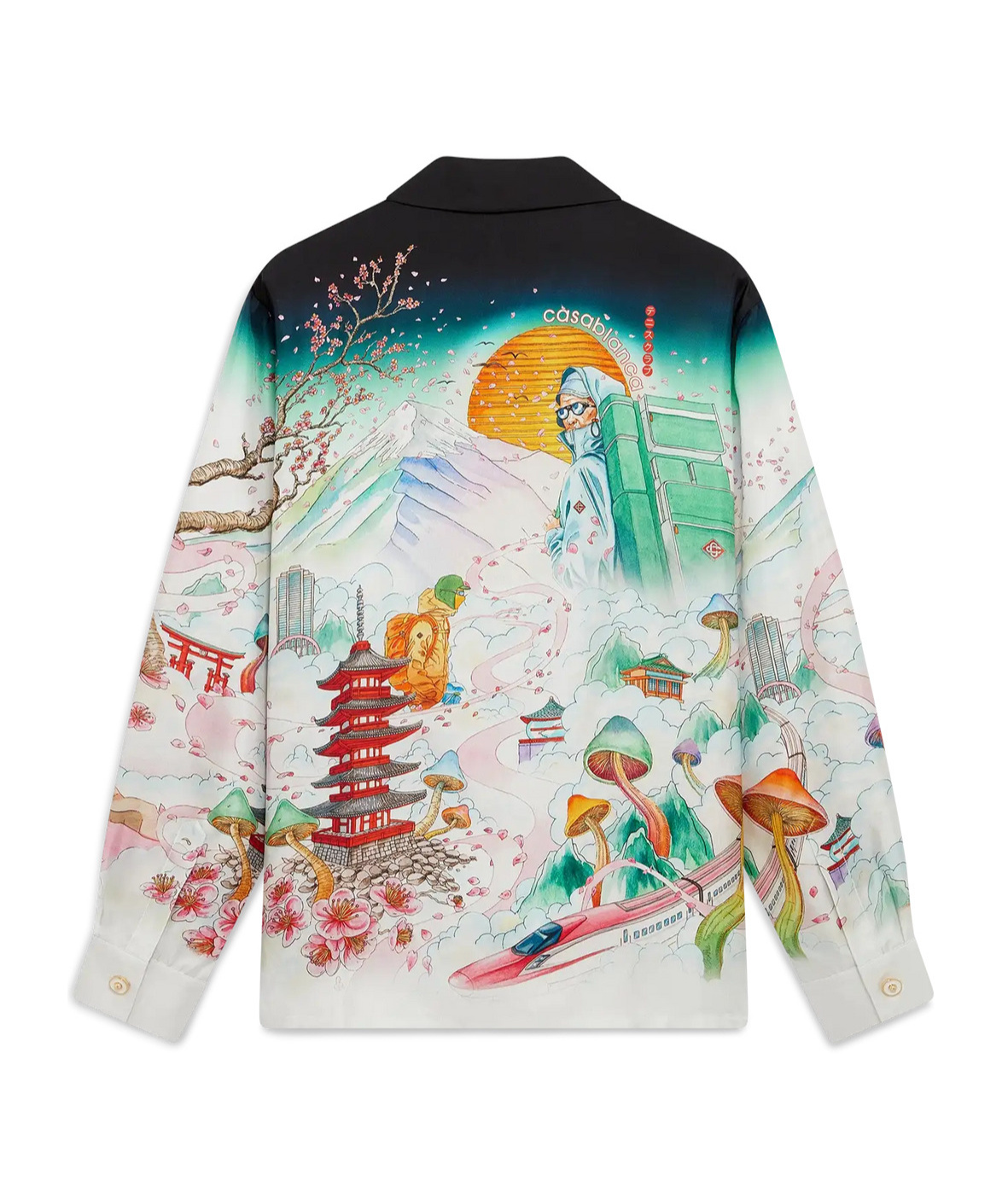 Casablanca Graphic Print Long Sleeve Shirt With Pocket In Multi