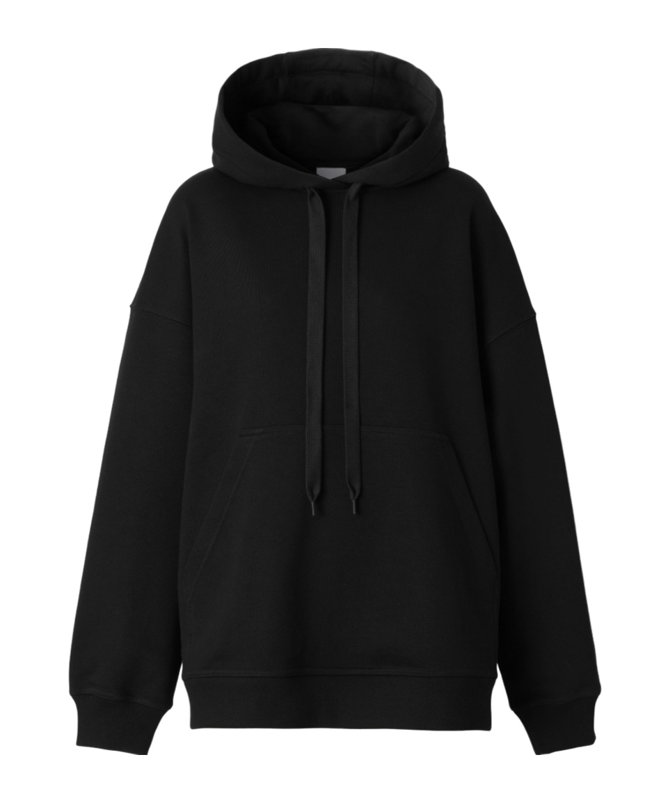 Burberry Galaxy Horseferry-print Oversized Hoodie In Black