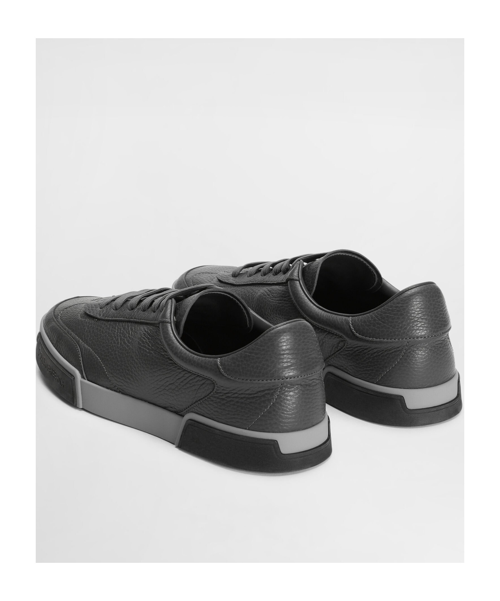 Dolce & Gabbana Leather Sneakers In Black