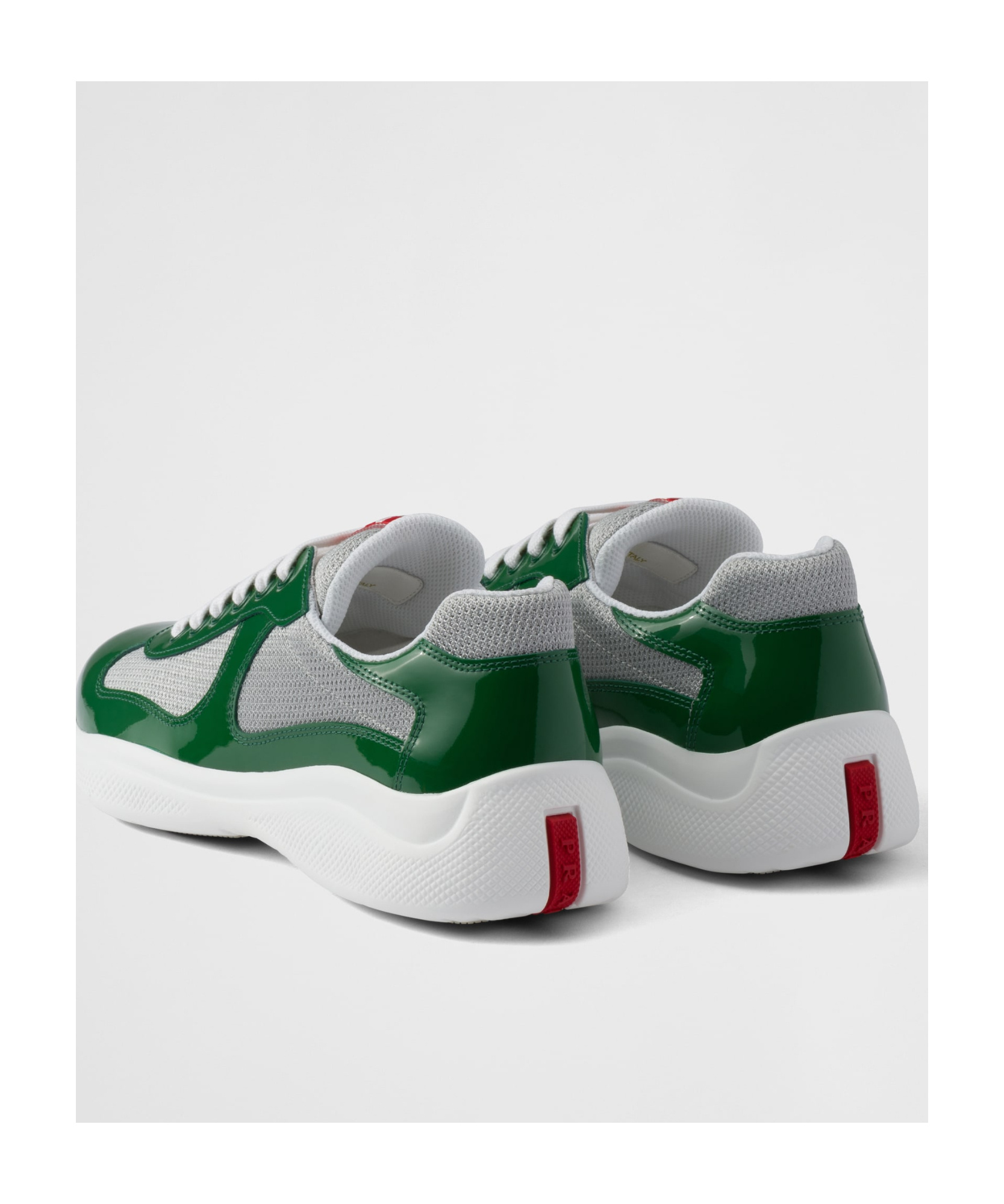 Prada Round Toe Sneakers In Green