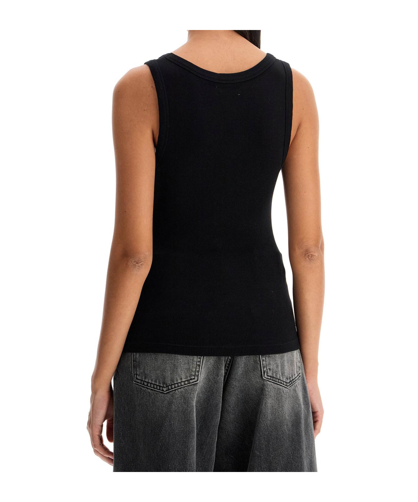 Haikure Ribbed Sleeveless Top With In Black