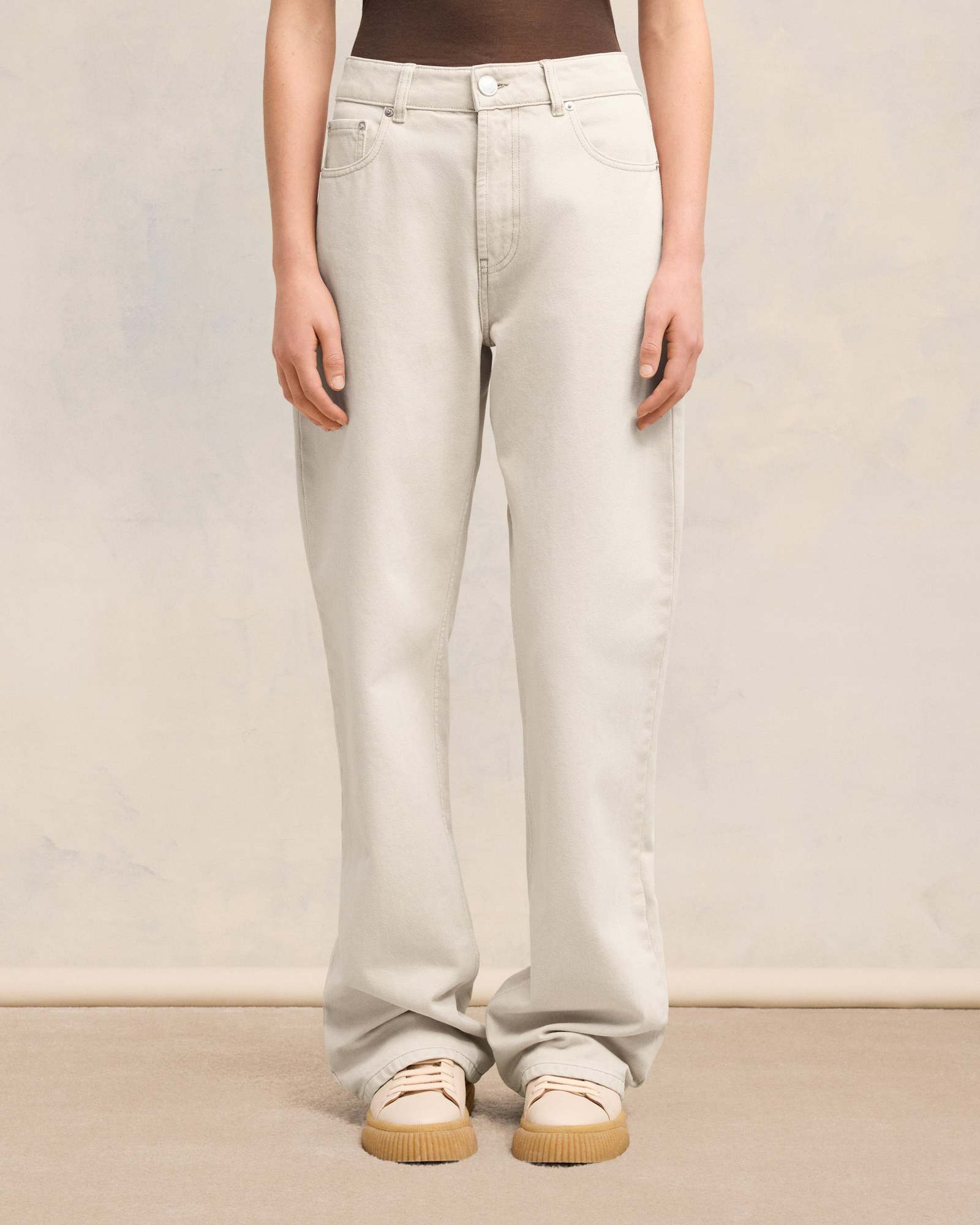 Ami Alexandre Mattiussi Belt-loop Jeans In White