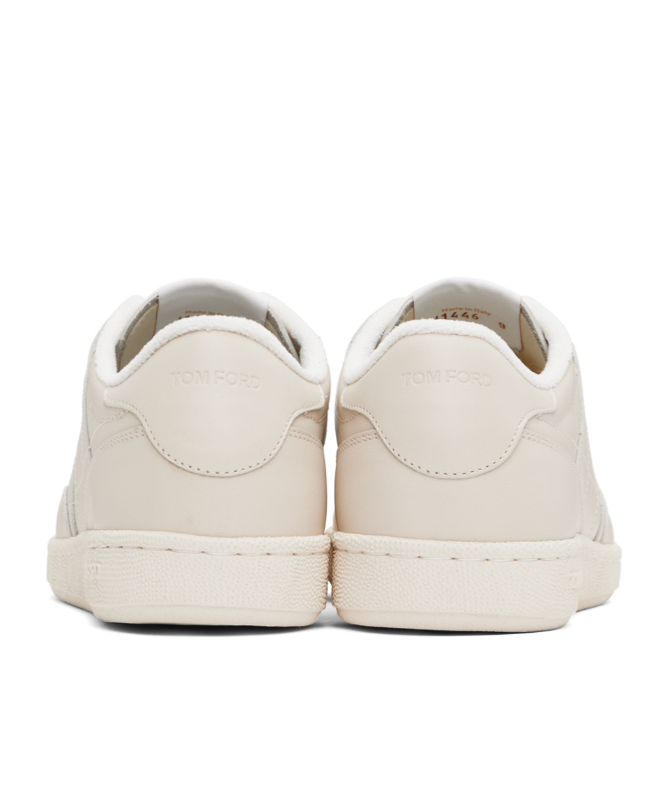 Tom Ford Round Head Lacing Low-cut Casual Sneakers In White