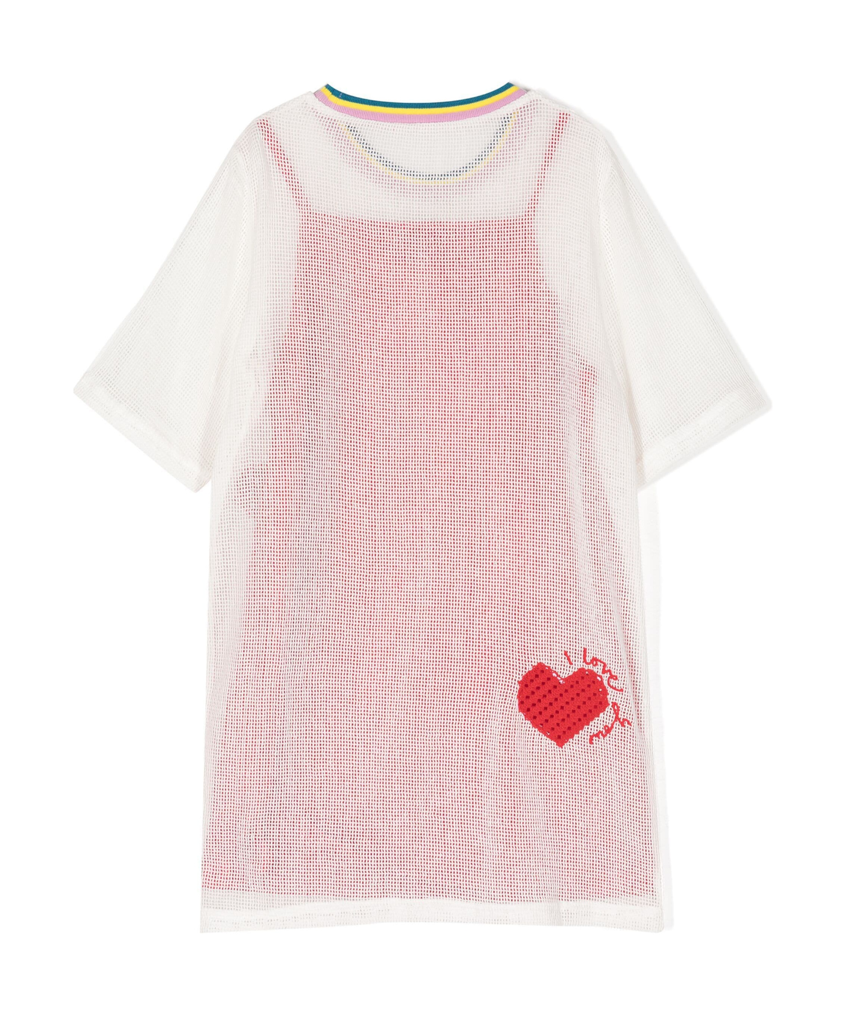 Stella Mccartney Heart-embroidered Layered Dress In Pink
