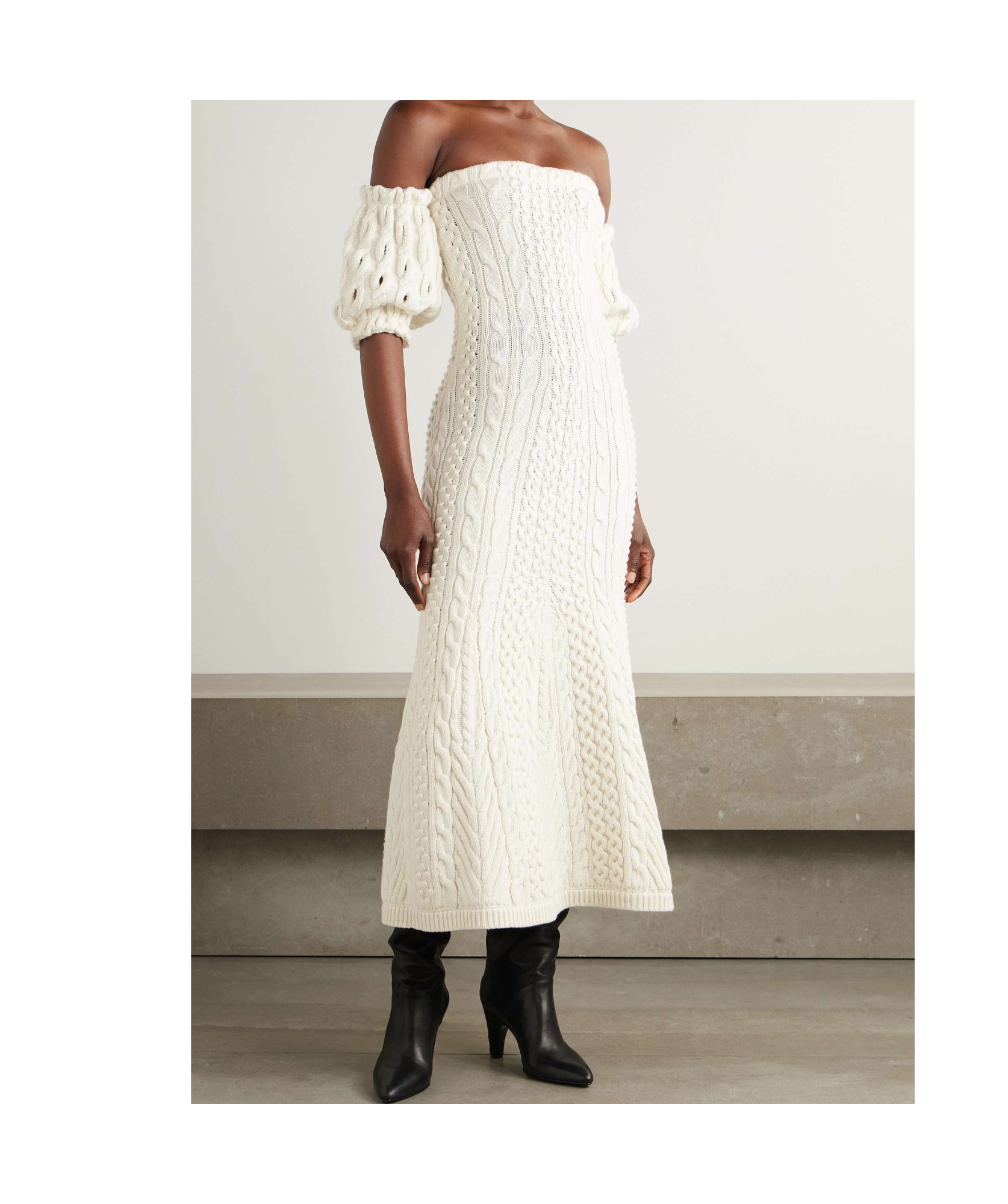 Gabriela Hearst Alastor Knit Maxi Dress In Ivory Wool Cashmere In White