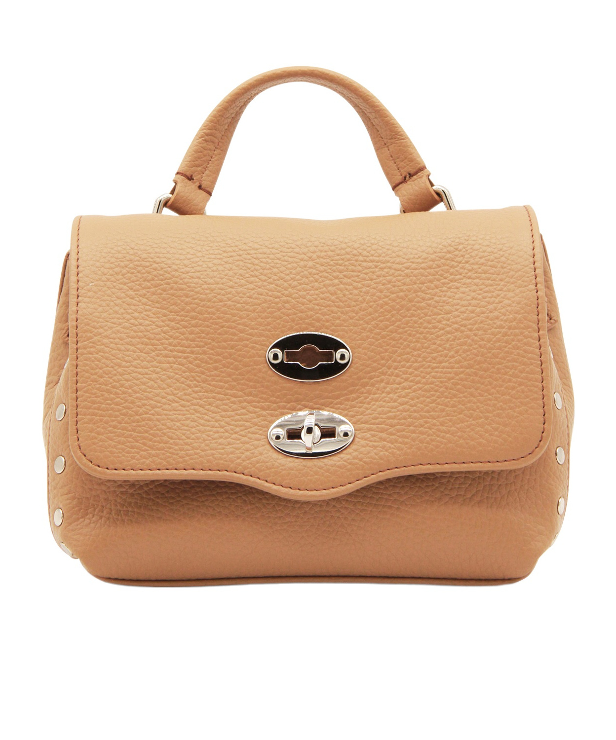 Zanellato Cappuccino Leather Postina Baby Top Handle Bag In Nude