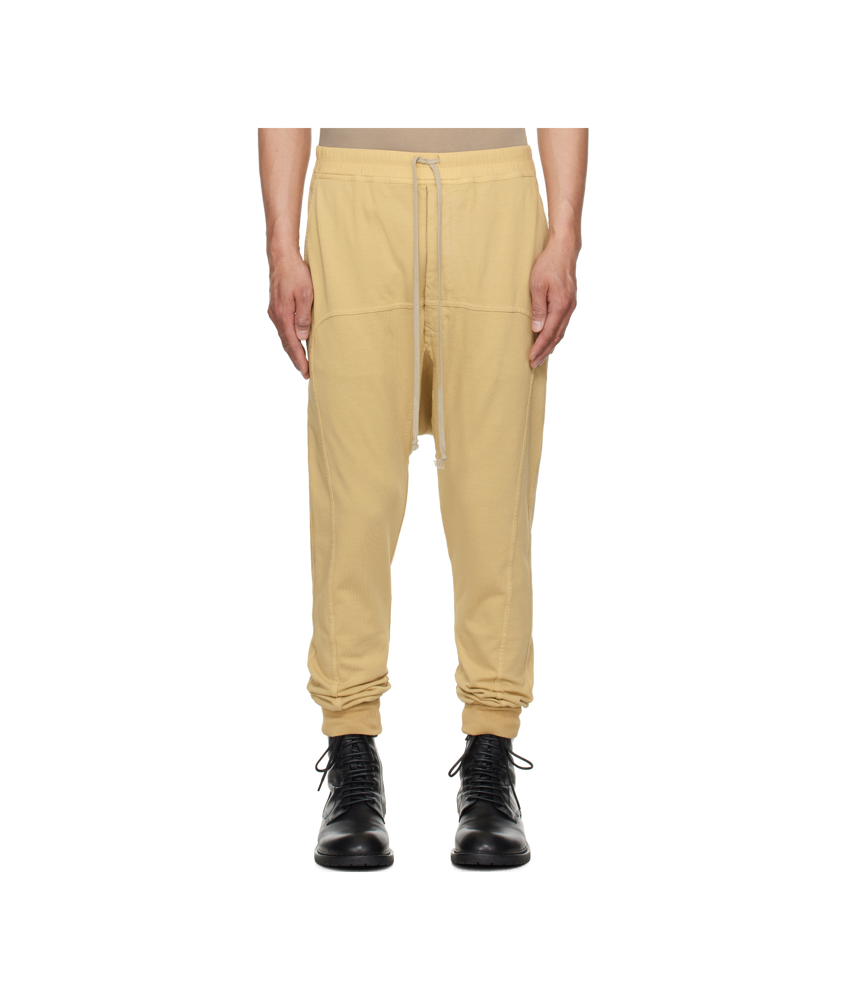 Rick Owens Drkshdw Beige Hollywood Drawstring Sweatpants In Nude