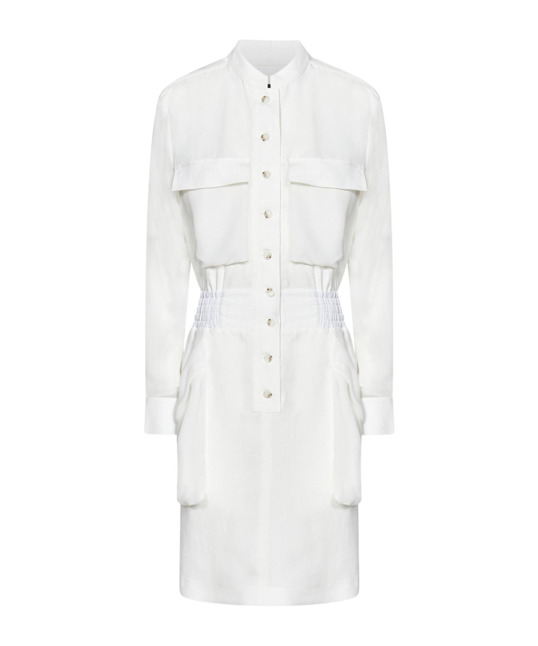 Pinko Mini Shirt Dress With Semi-transparent Georgette Inserts