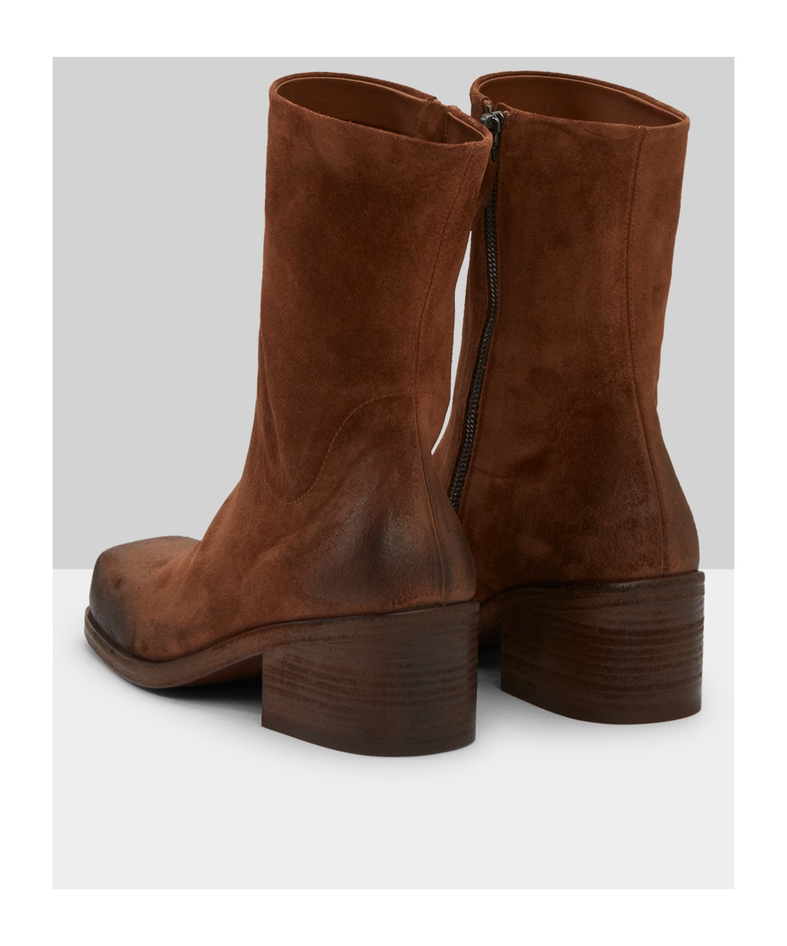 Marsèll 55mm Square-toe Suede Boots In Brown