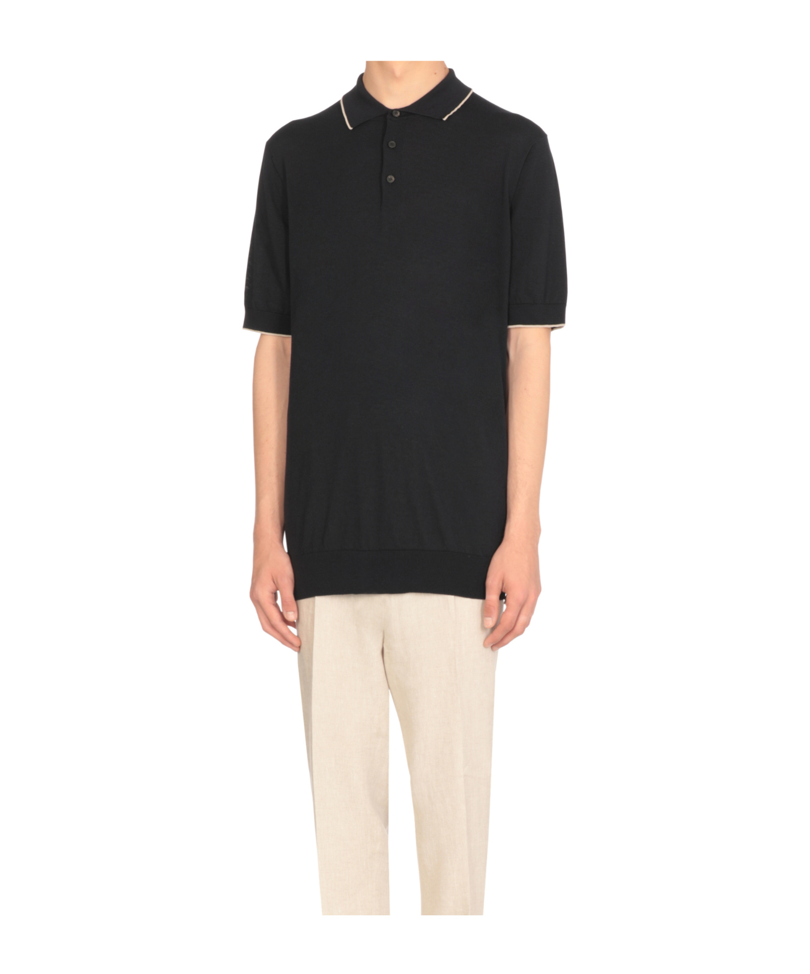 Peserico Cotton Polo Shirt In Black