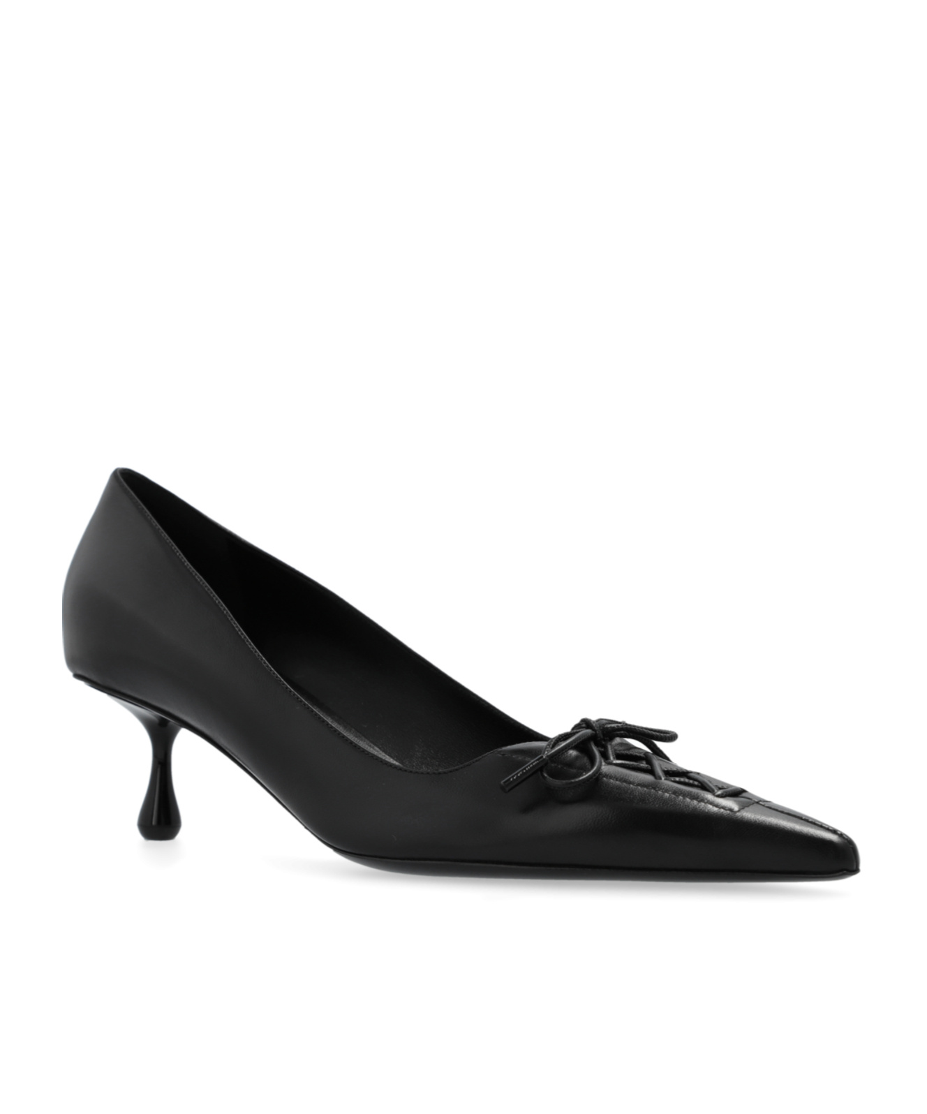 Jimmy Choo Scarlett Leather Lace-up Kitten Heel Pumps In Black