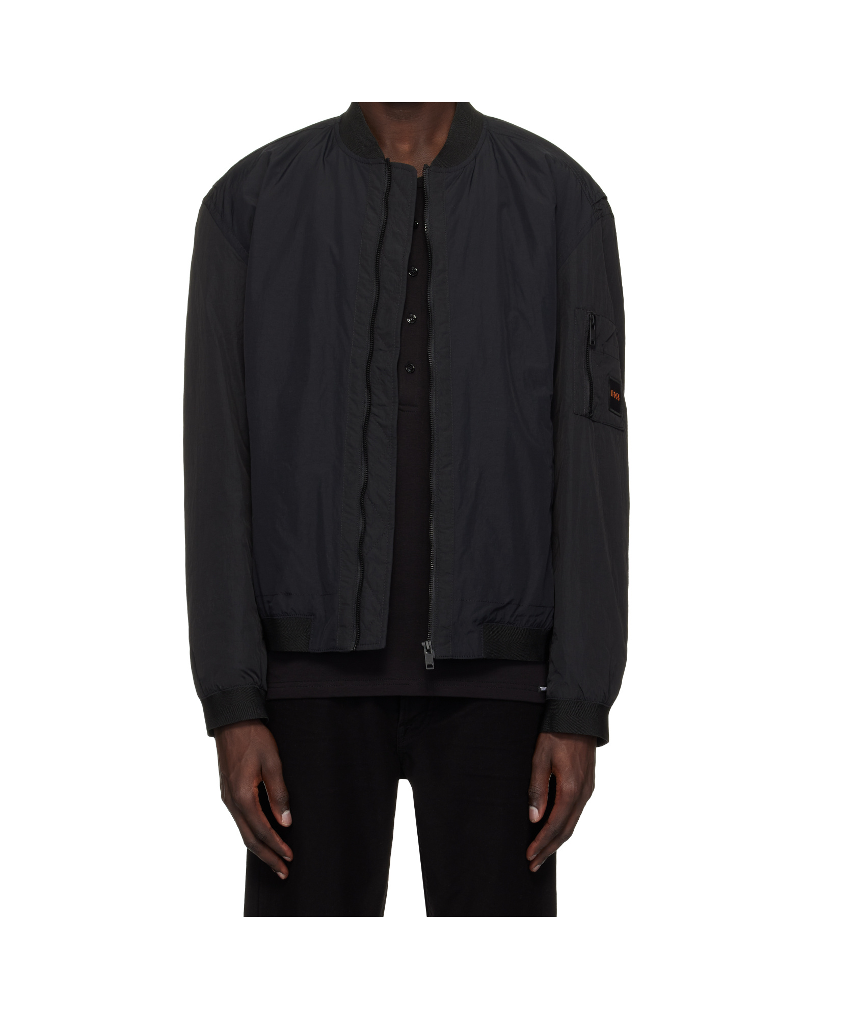 Shop Hugo Boss Bomber Jacket In Black