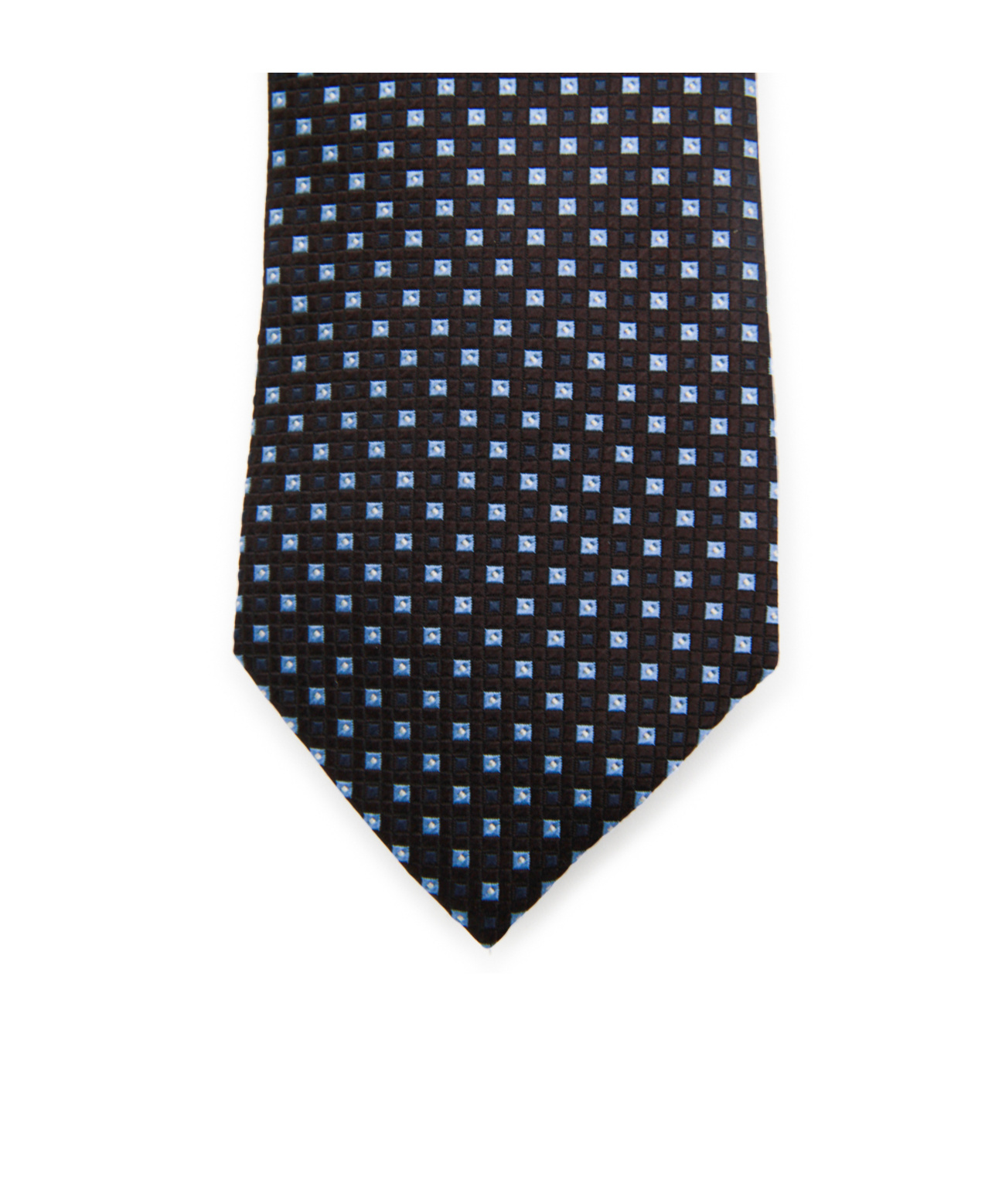 Zegna Geometric Pattern Tie Pointed Tip In Blue