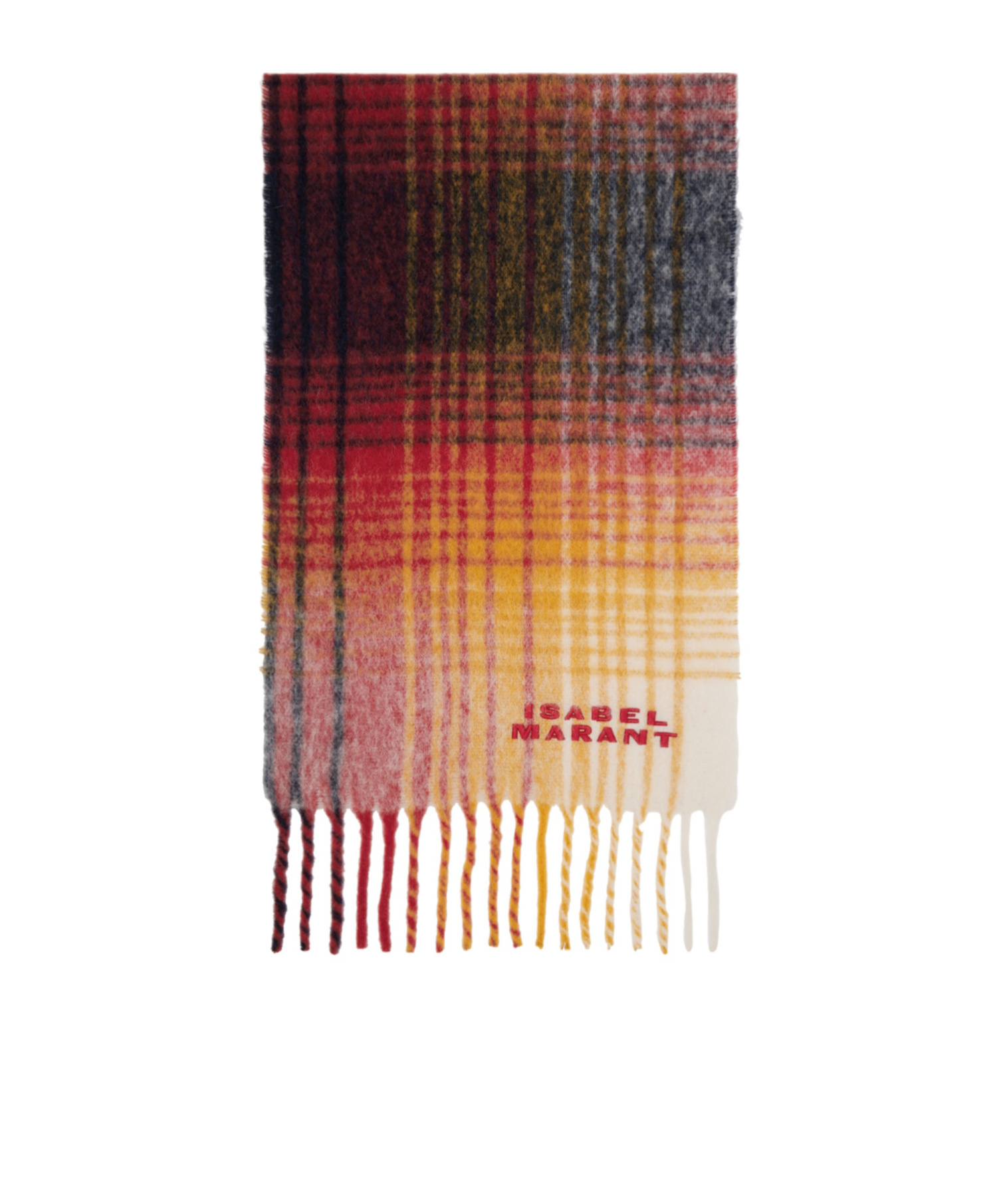 Shop Isabel Marant Logo Embroidered Fringed-edge Scarf In Multicolor